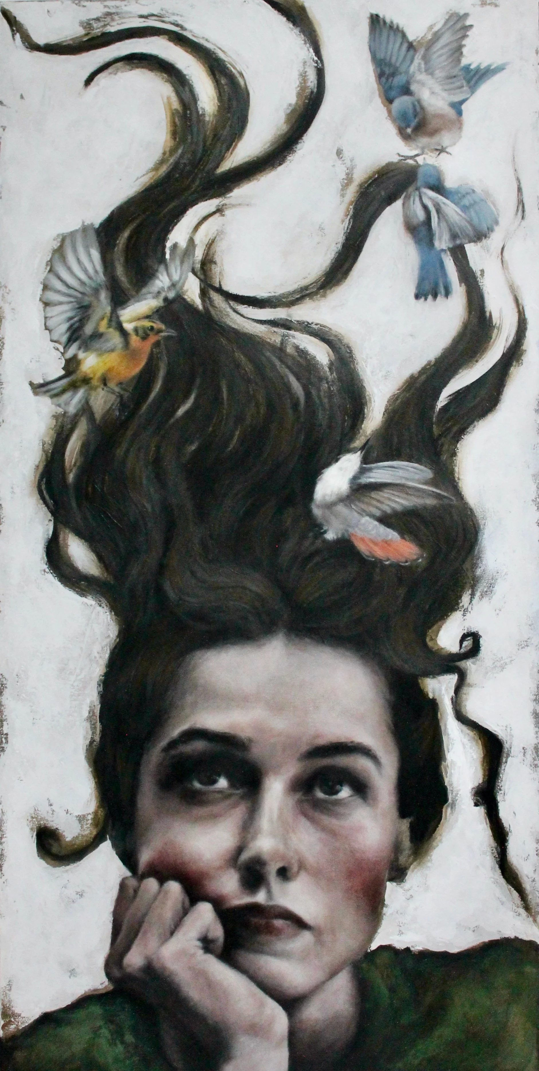 A thousand voices of ancient souls - acrylic colors and black gesso on canvas - 50x100 - 2024 (SOLD)