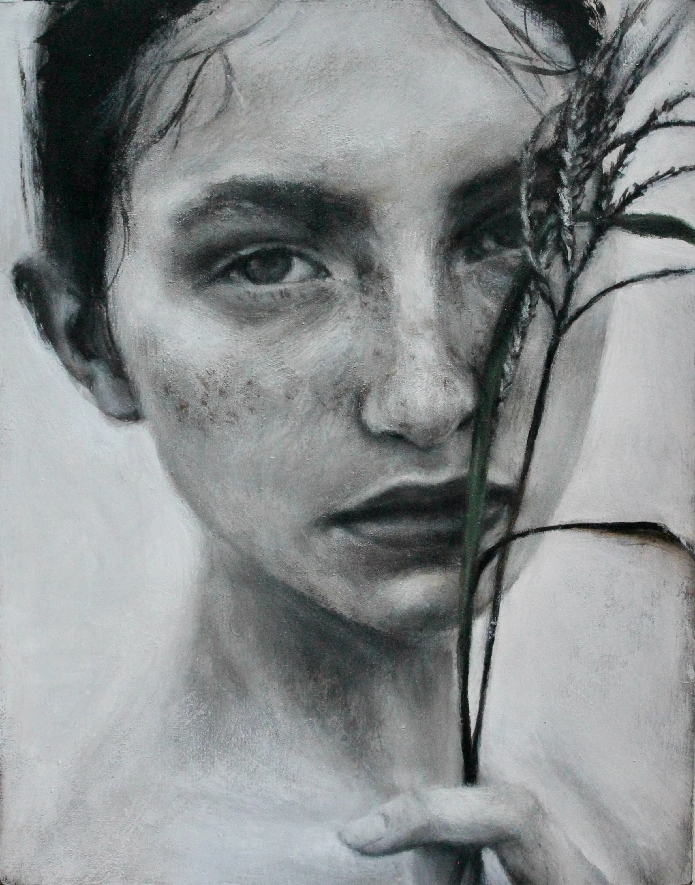 Pale days - acrylic colors and black gesso on wood - 20x25 - 2024 (SOLD)