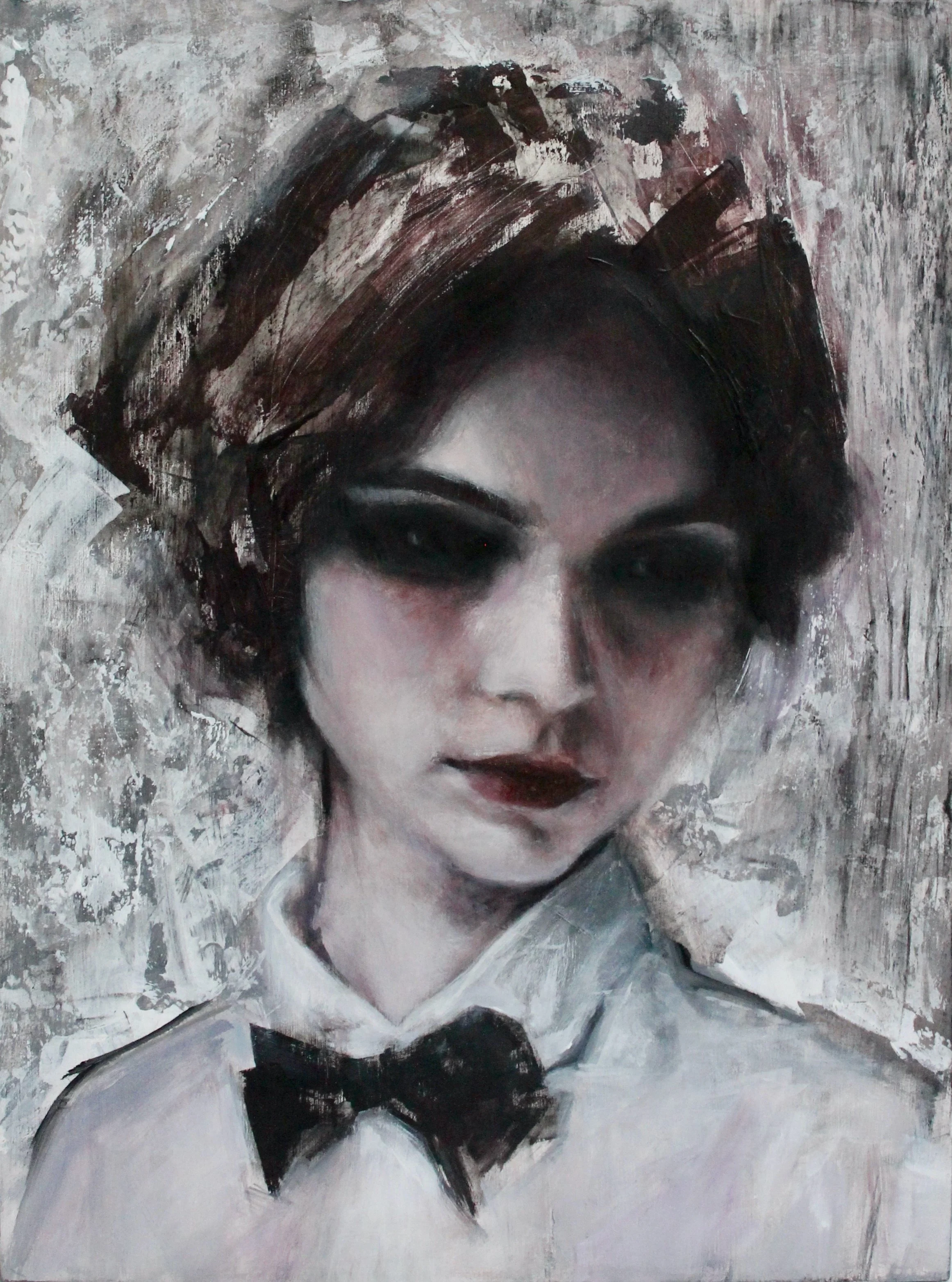 Between song and metaphor IV - acrylic colors, soft pastels and charcoal on wood - 30x40 - 2022 (SOLD)