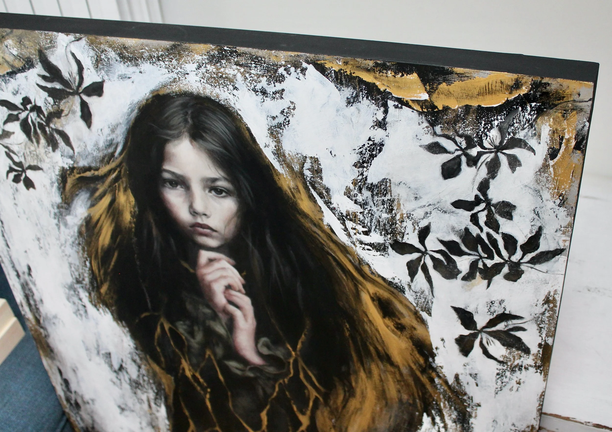 And a Thousand Times Again, My Voice - acrylic colors and black gesso on wood - 70x100