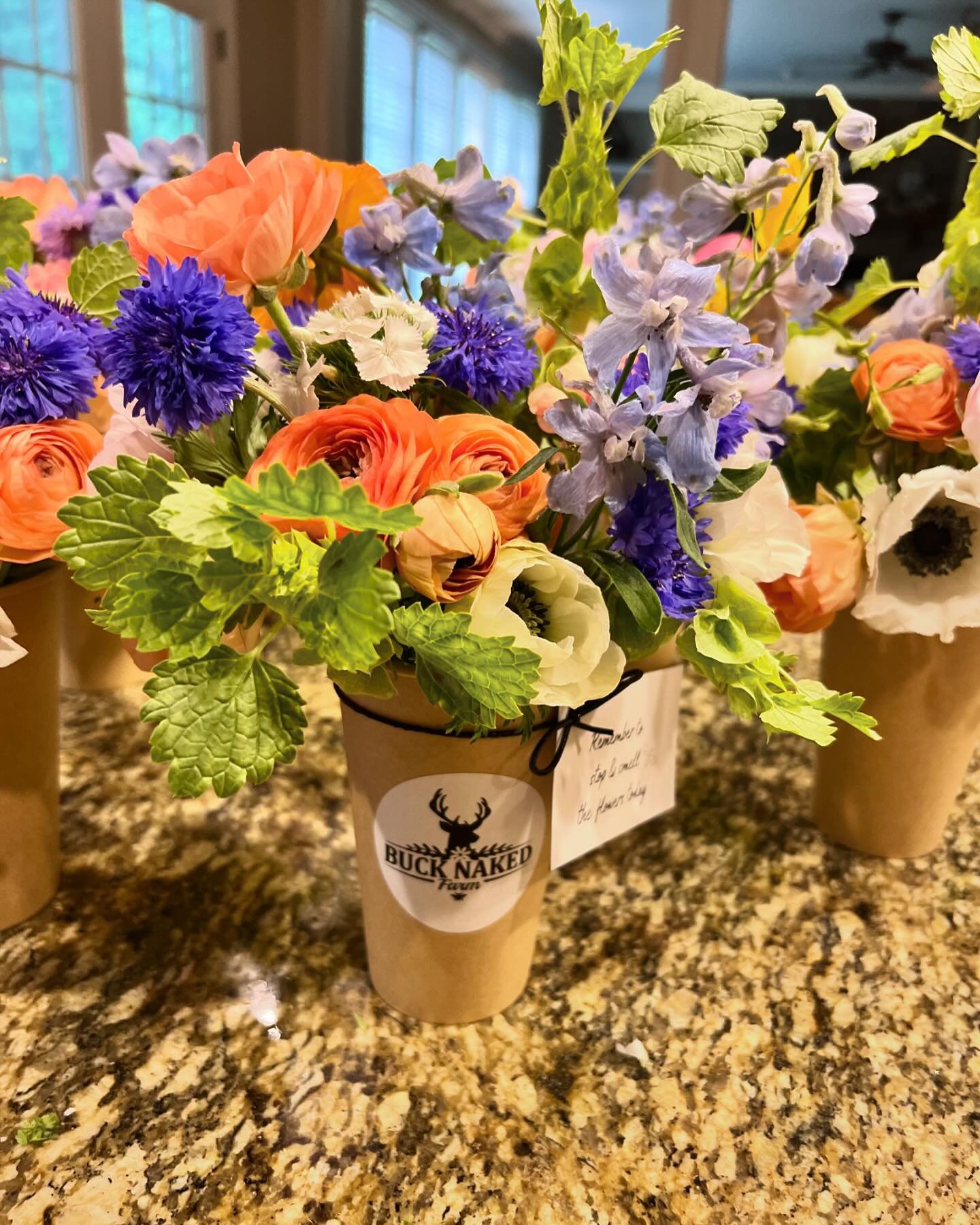 Feedback needed! Like the car-friendly compostable cups? Or prefer our usual Mason jars? Trying something new and portable for the flower stand tomorrow. 

Comment below or Poll on our stories. 

Flower stand is open 10-4 Saturdays &amp; Sundays. We 