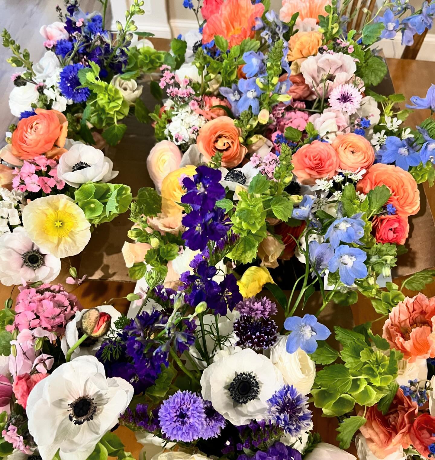 I&rsquo;m not saying you have to get married in my kitchen, I&rsquo;m just saying you could. 😉

#springcolors  #floweravalanche #bouquetsfordays #colorfulwedding #colorfulweddingflowers #wildflowerwedding #meadowflowers #diyweddingflowers #pittsboro