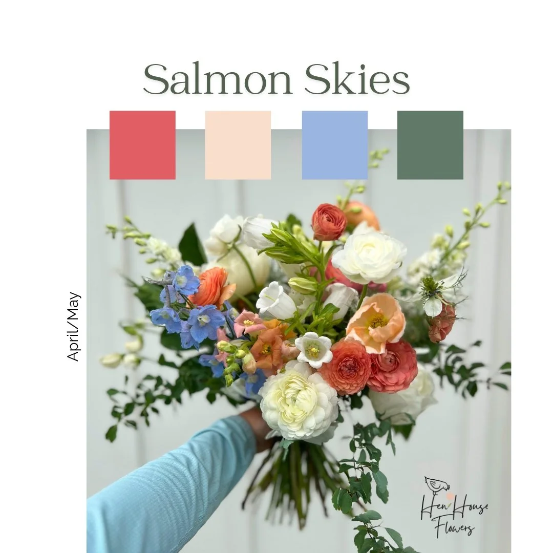 Pastel spring microwedding bouquet from Buck Naked Farm in Pittsboro, NC