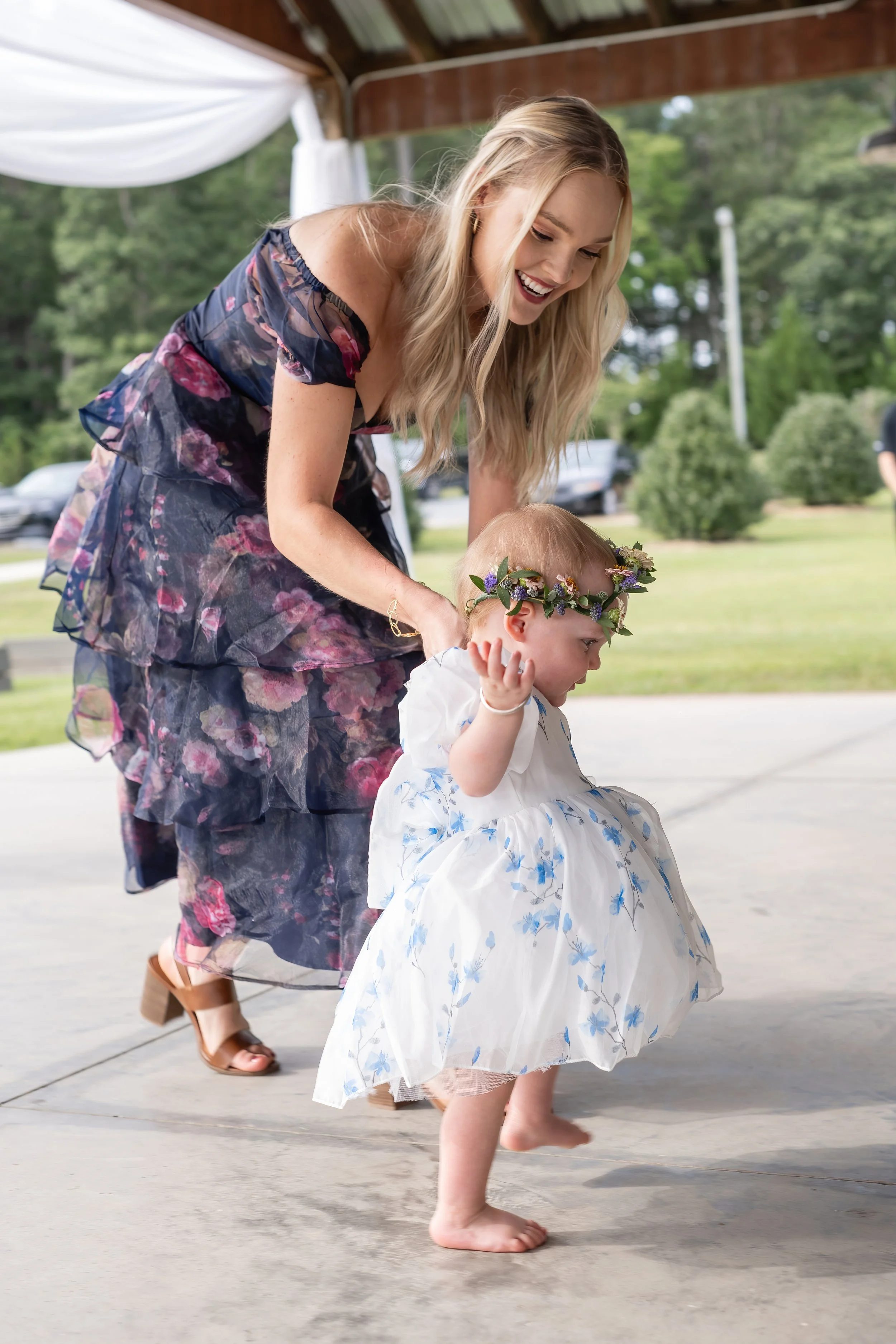 Flower girl zinnia flower crown