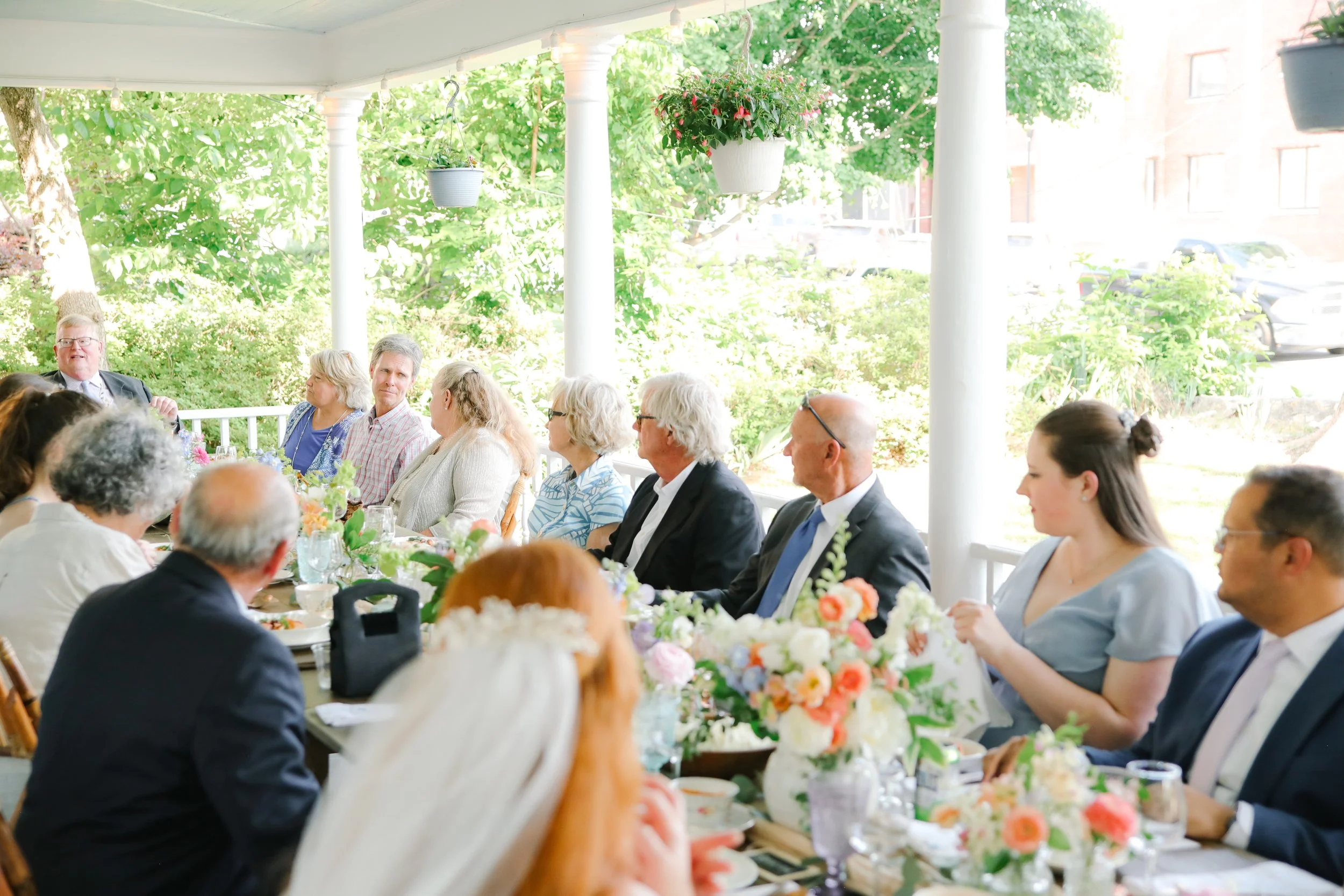 pastel spring reception farmhouse tables
