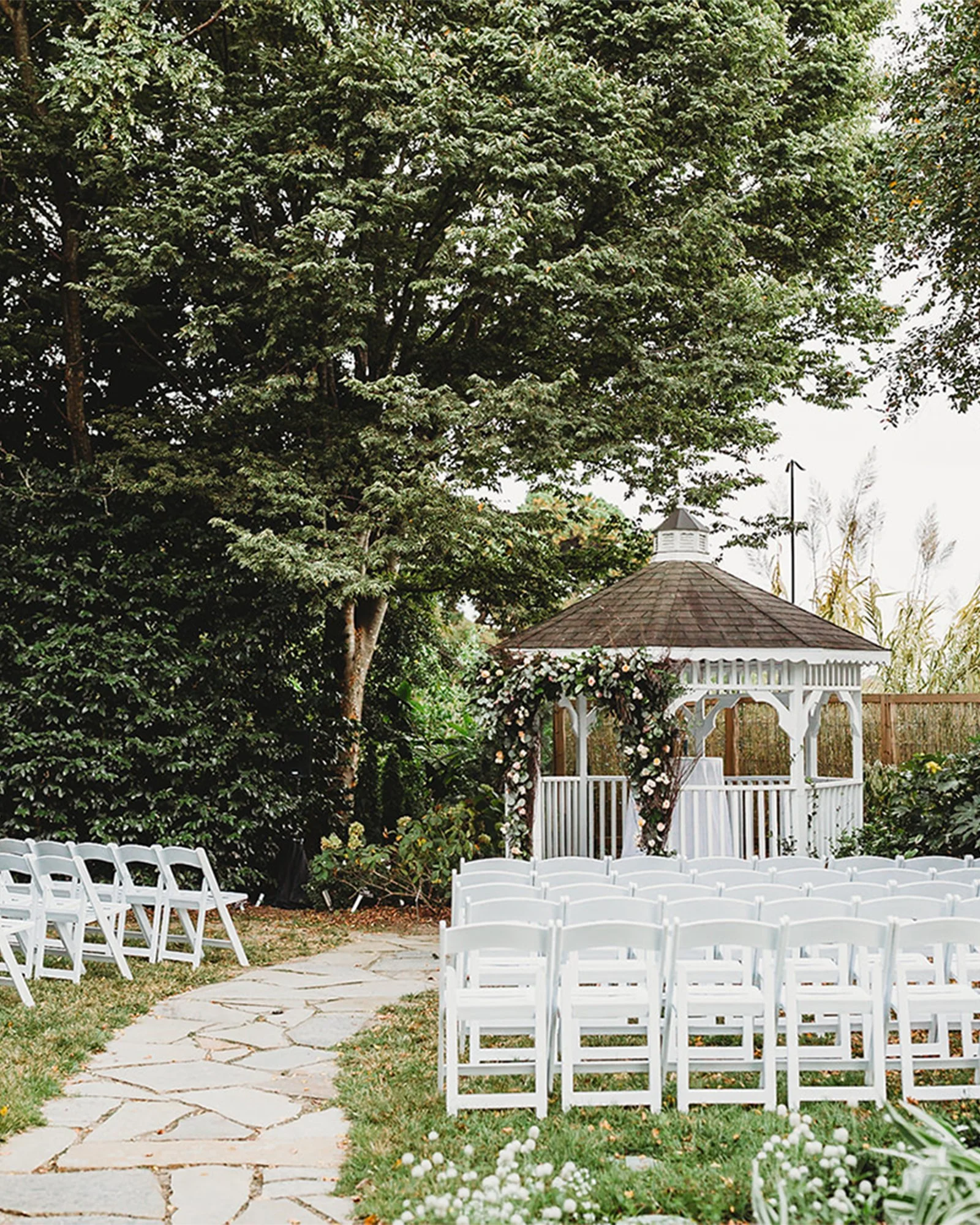Garden wedding setting at the JC Raulston Arboretum