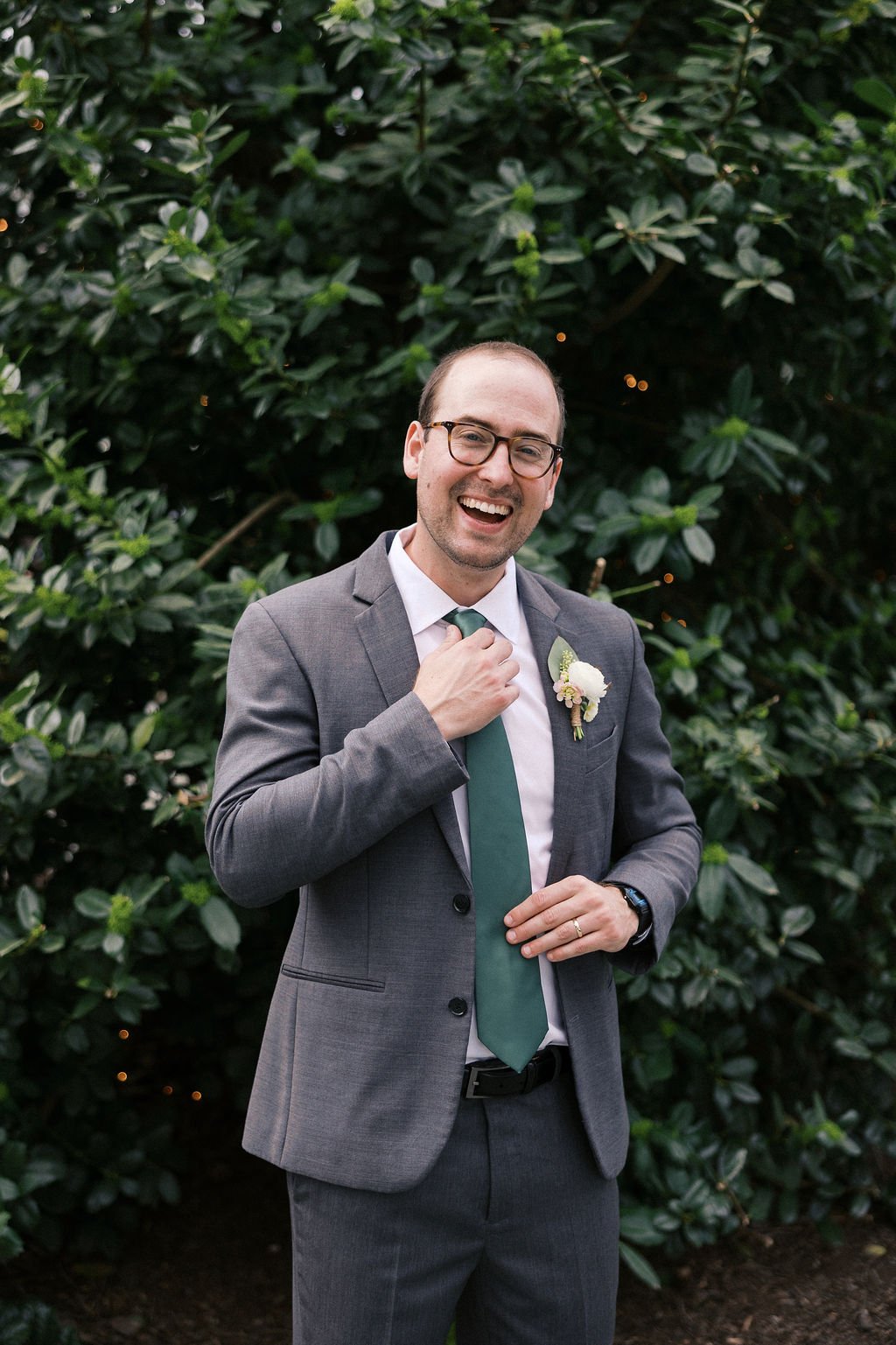 White ranunculus boutonniere