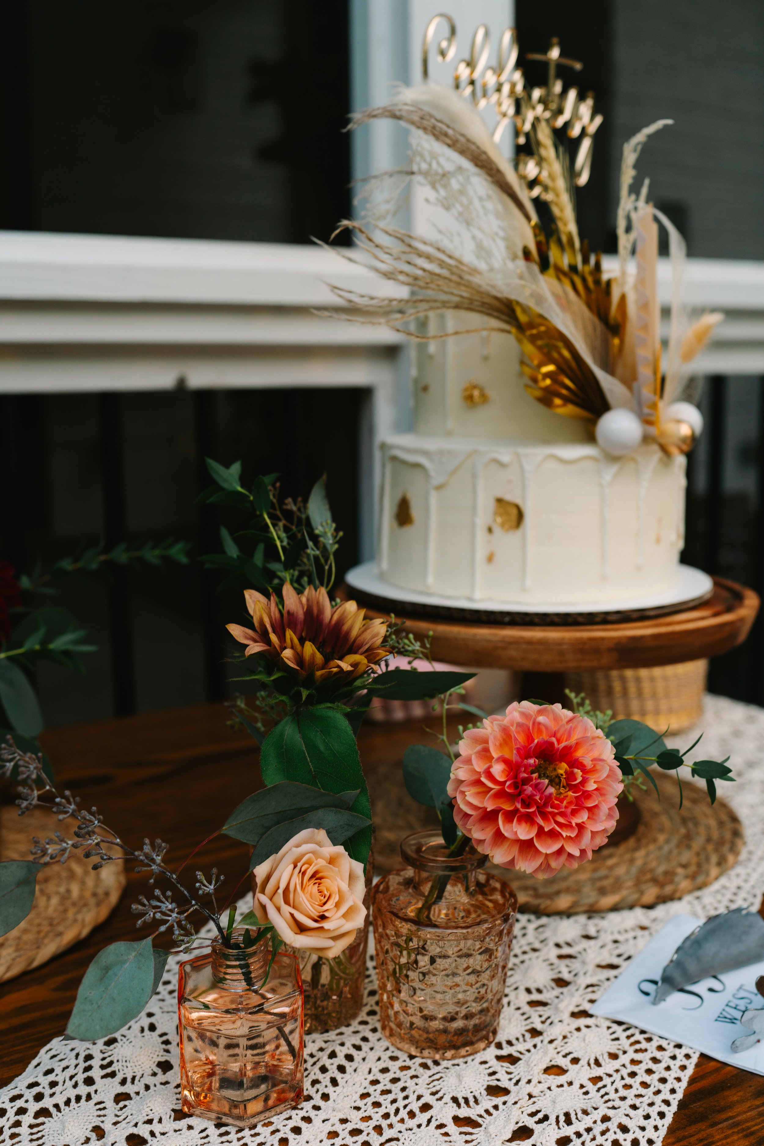 Flower vases for a 505th birthday party in apex, nc