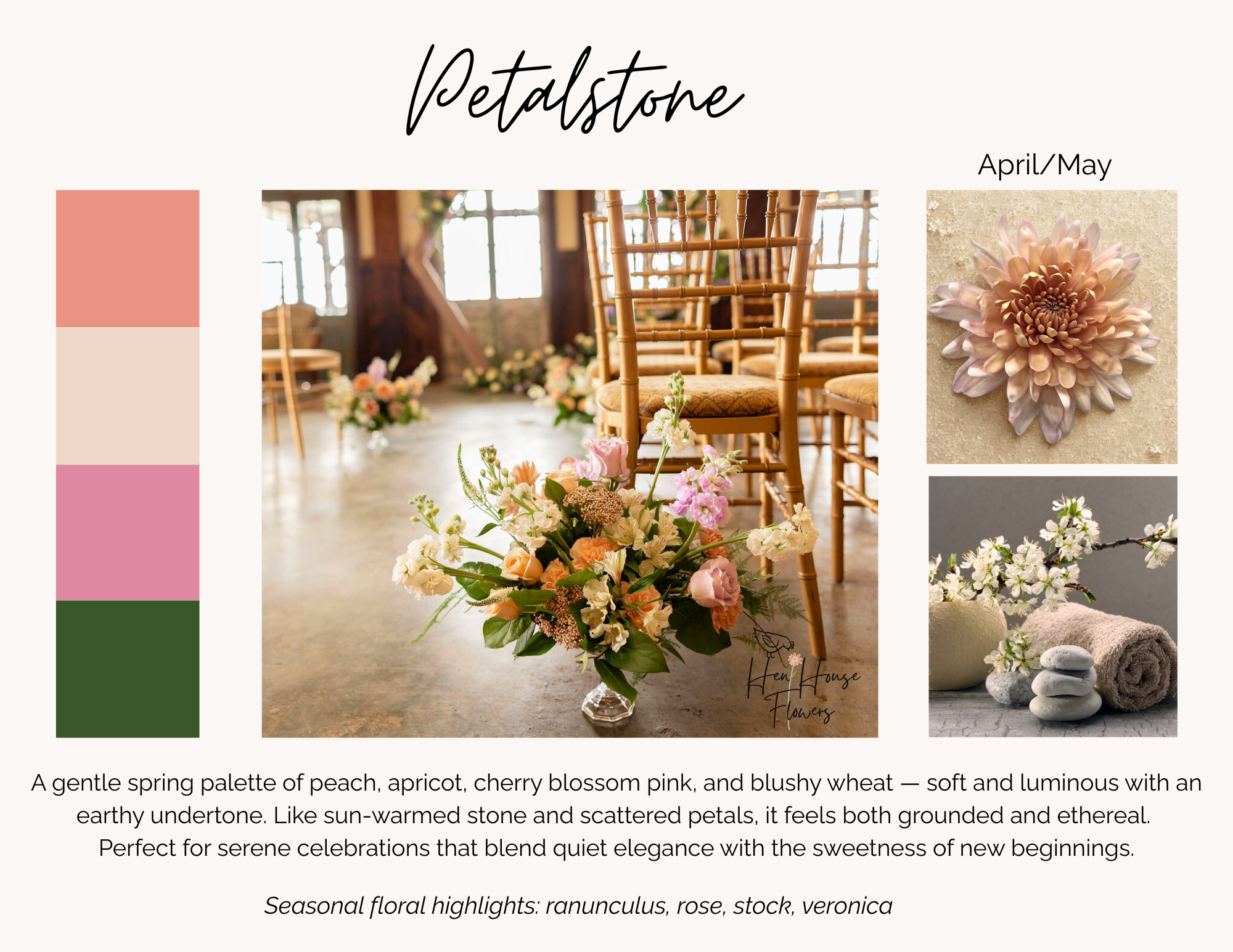 Sample page from NC seasonal color lookbook by Buck Naked Farm in Pittsboro