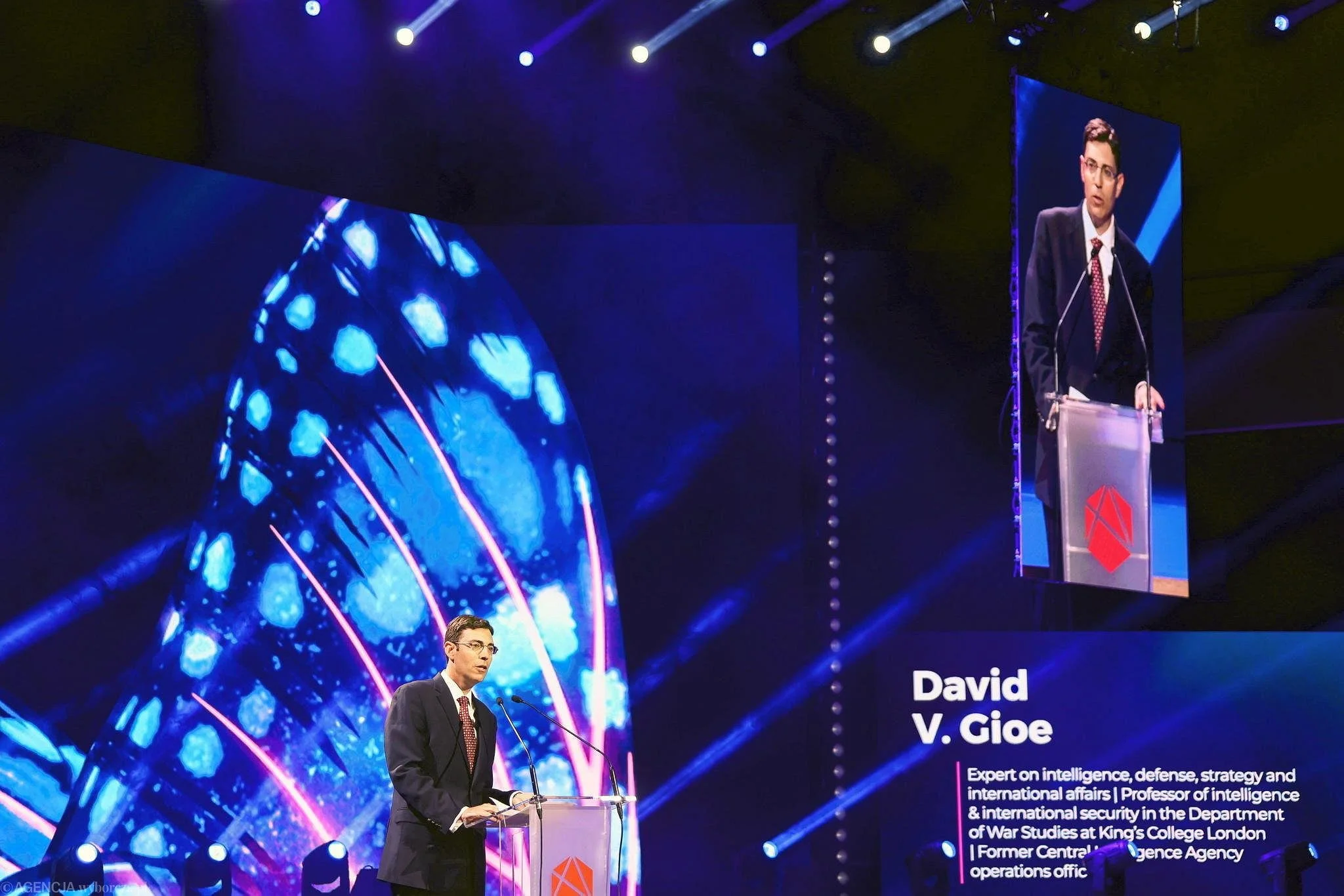 David V. Gioe speaking at Conference, in Krakow, Poland, June 2024.