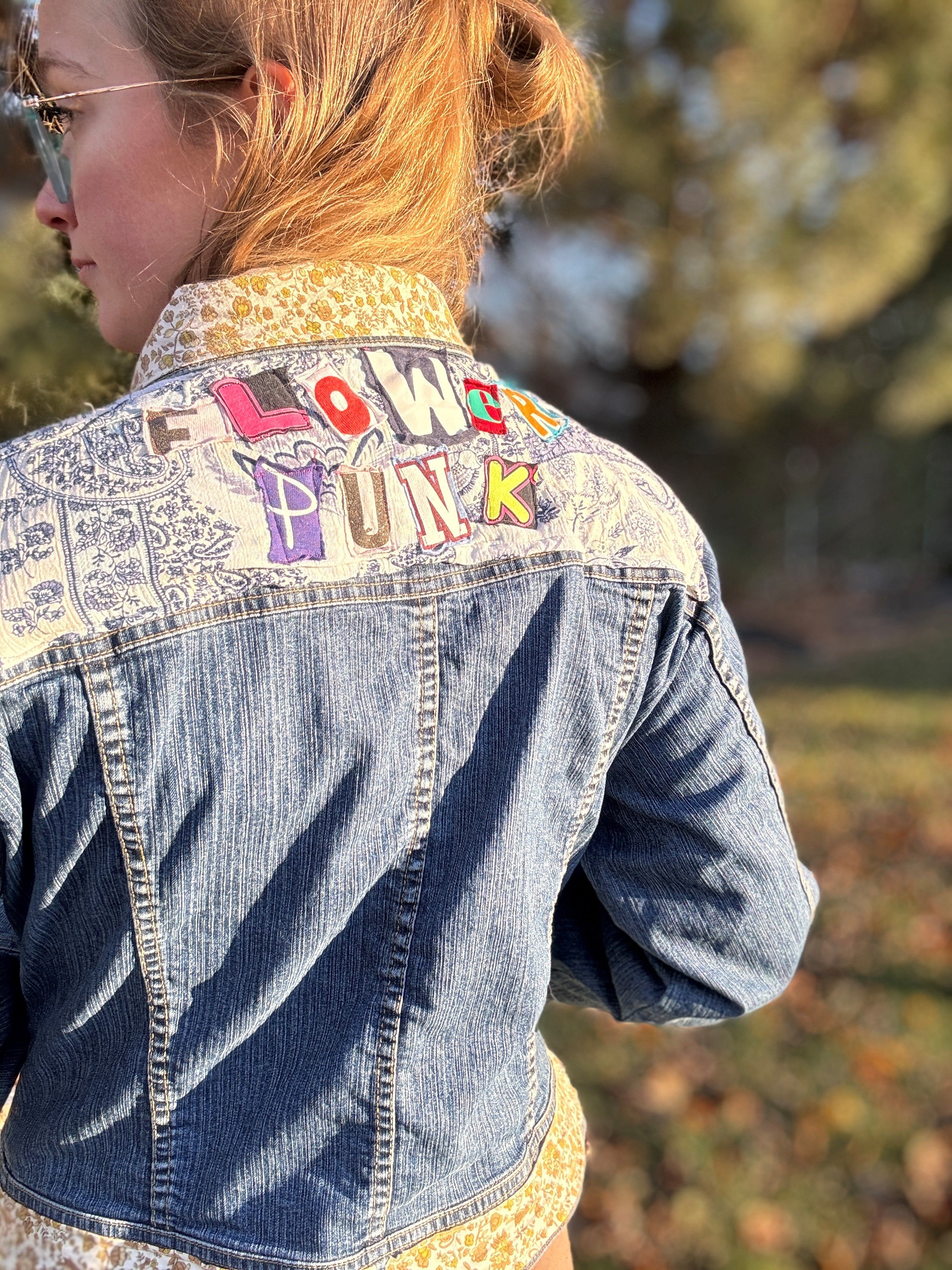 "Flower Punk" Denim Jacket