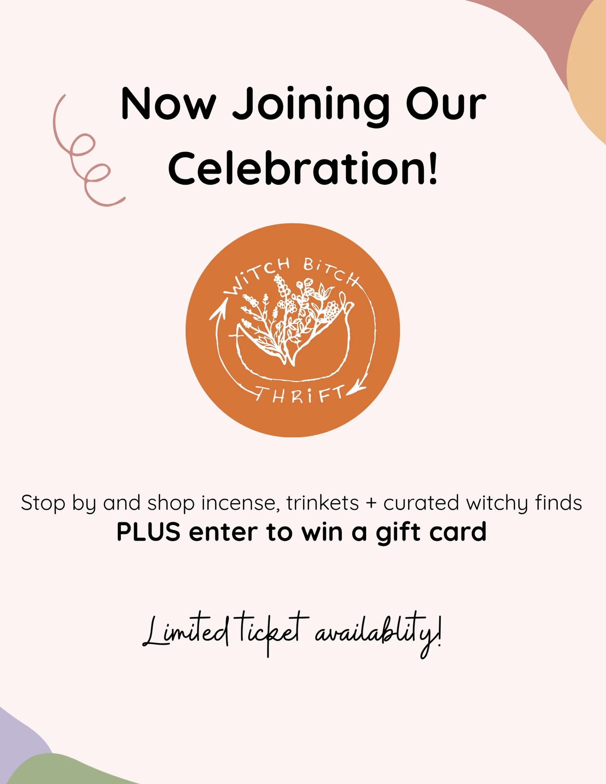 ✨ TICKETS ARE ON SALE ✨

Witch Bitch Thrift is joining our 20th Anniversary Party on May 31 🤍

Stop by their table during the celebration to shop incense, trinkets, and curated witchy finds &mdash; plus enter for a chance to win a gift card.

Your t