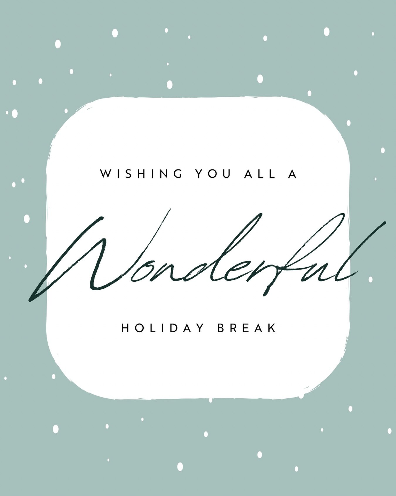 As we close out the day today, we are feeling full and happy from a day of festivities, hot chocolate, sing-alongs and cheer. Wishing each of you a magical and restful break. ❄️