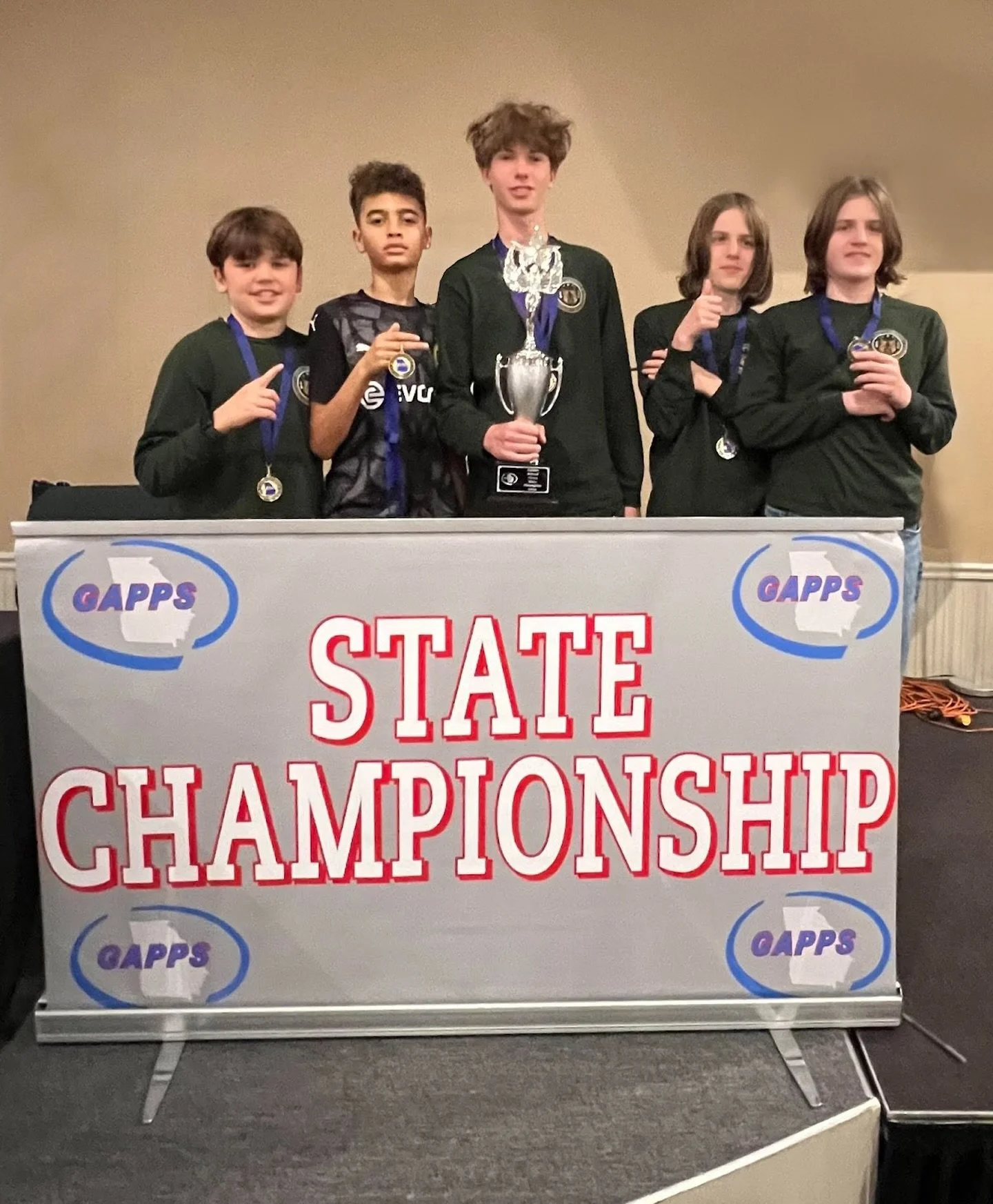 Three cheers for our Middle School Chess State Champions!!!