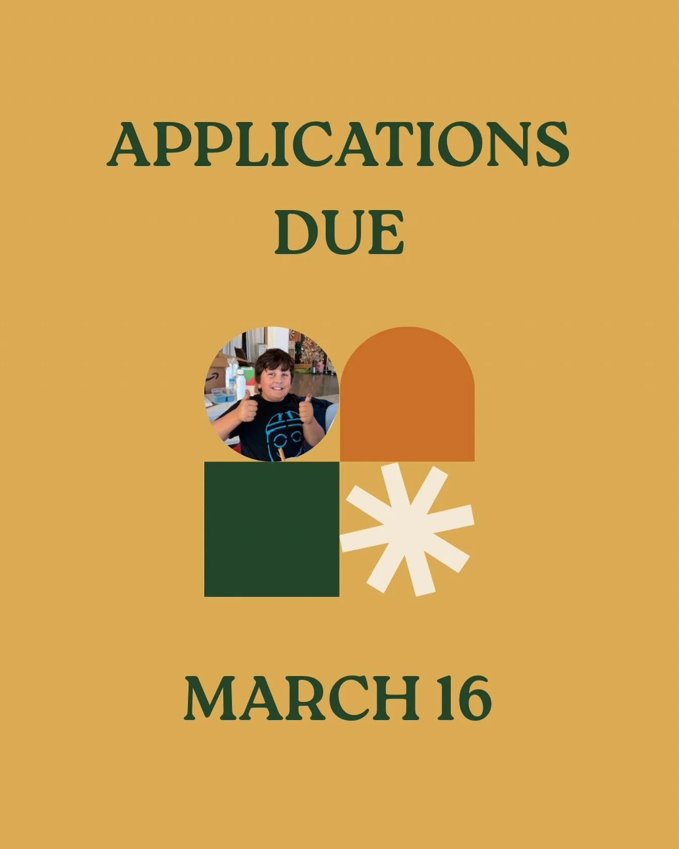Friendly reminder for all of our new potential families! Applications are due on March 16th. 

If you need any assistance, please reach out. Our admissions team is here to help!