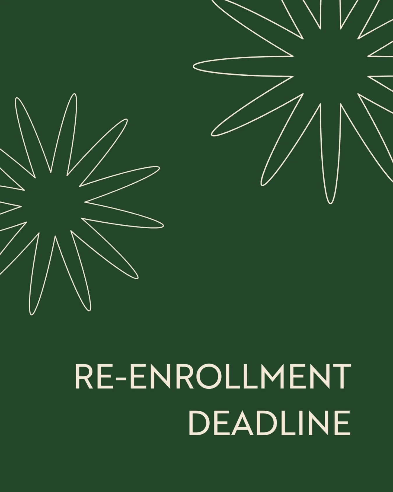 Don&rsquo;t forget to complete your re-enrollment by end of day today. We look forward to welcoming back our current families! 

This is the time to secure your student&rsquo;s spot for the upcoming school year. If you have any questions, we&rsquo;re