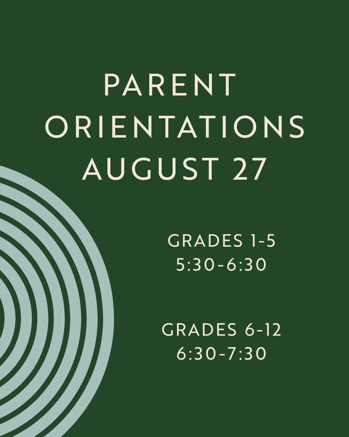 We hope you can join us at the upcoming (in-person) parent orientations for your level/s. This is a great opportunity to connect with your child&rsquo;s teachers and learn more about what to expect this year. 

For those unable to attend, educators w