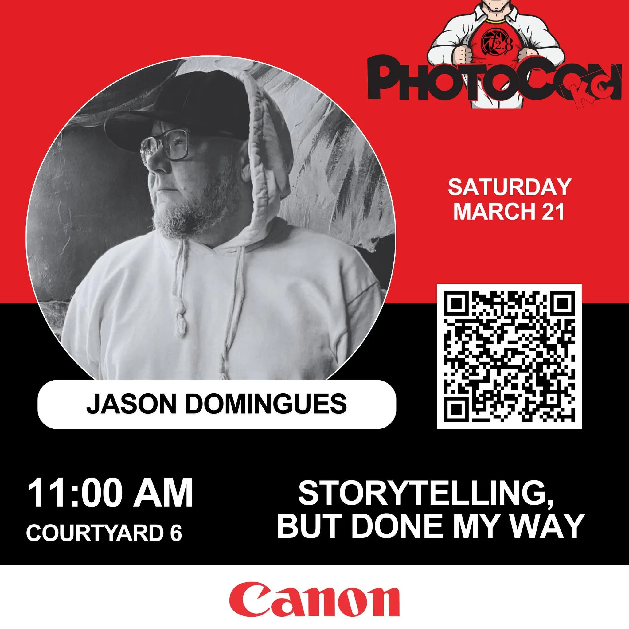 Speaker Spotlight: Jason Domingues
PhotoCon Kansas City (March 19&ndash;21, 2026)

Storytelling, but Done My Way

Some talks teach technique. This one teaches the stuff that actually keeps you going. In this storytelling-driven session, Jason Domingu