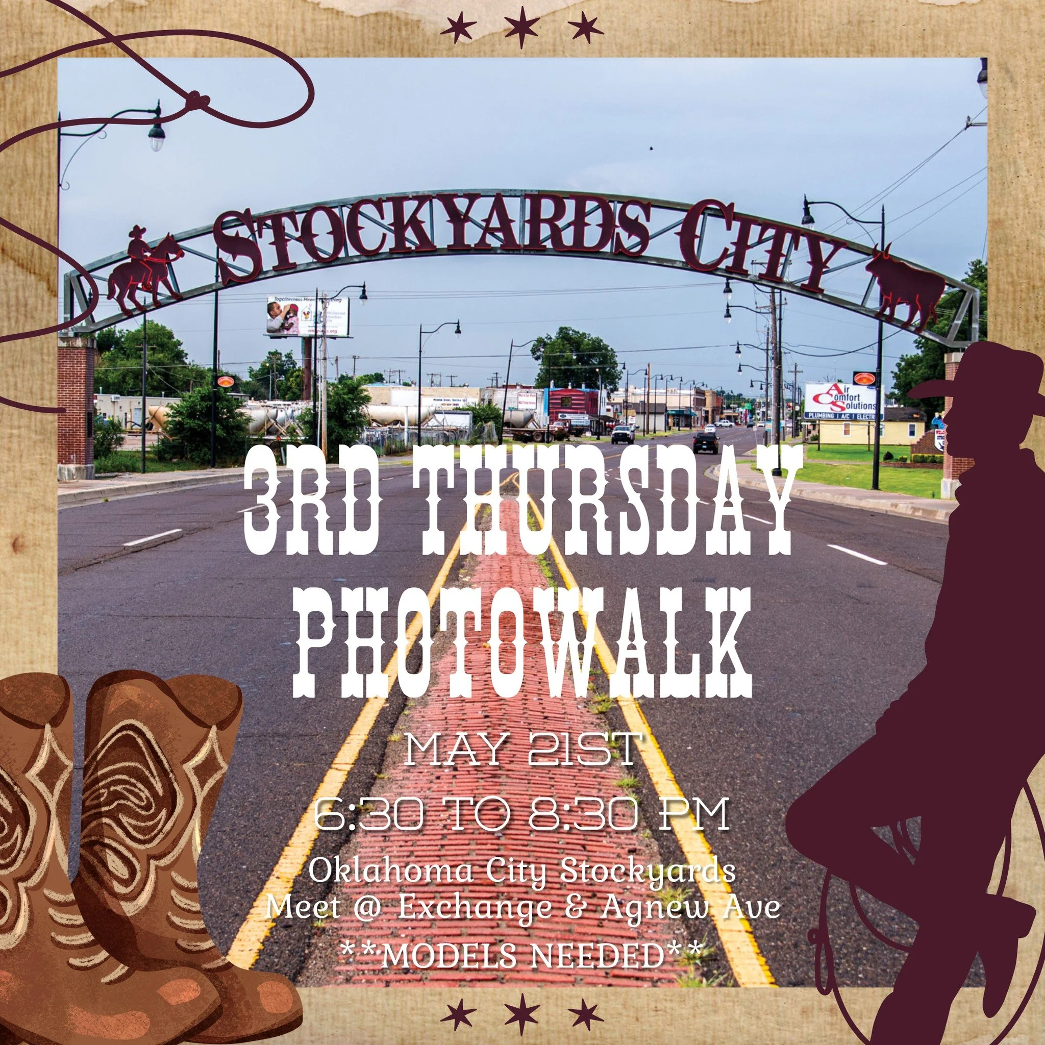Reminder: May&rsquo;s Third Thursday Photowalk is Almost Here

Our May Third Thursday Photowalk is happening next week at the Oklahoma City Stockyards, and we&rsquo;re excited to spend another evening creating with the community.

This month&rsquo;s 
