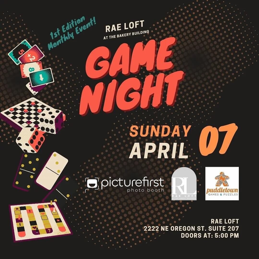 Tomorrow, Picture First Photo Booth will be waiting for you to strike your poses @raeloftatthebakerybuilding in an amazing game night! Come and join us at 5pm! 🥳

#photobooth #picturefirstphotobooth #portland #gamenight
