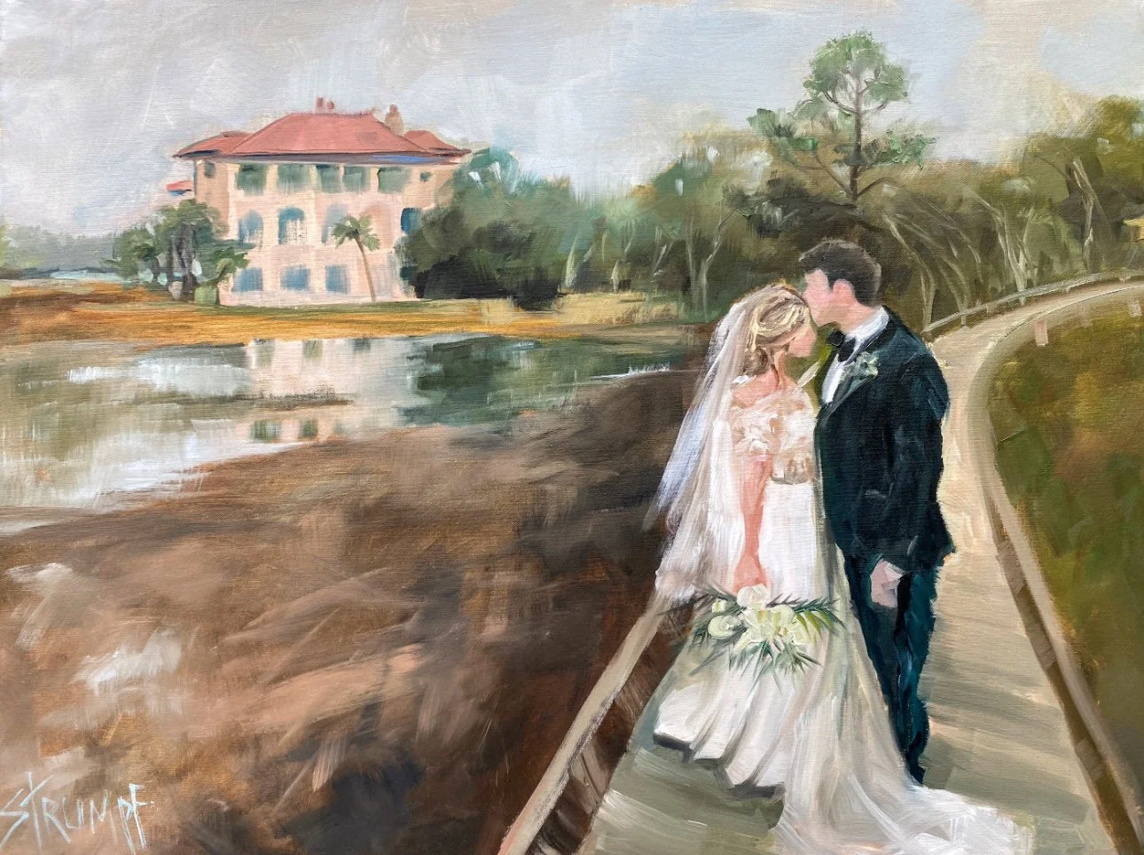 Live wedding painting