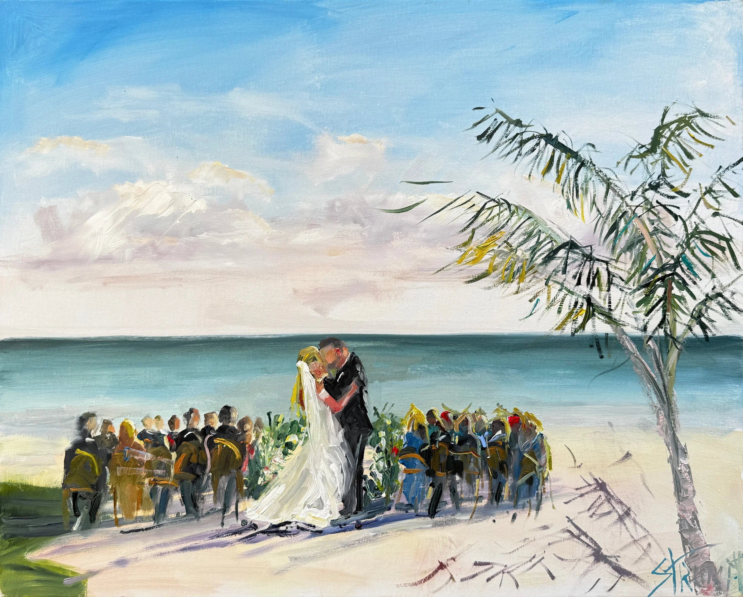 Gina Strumpf Live Wedding Painting Casa Marina Key West