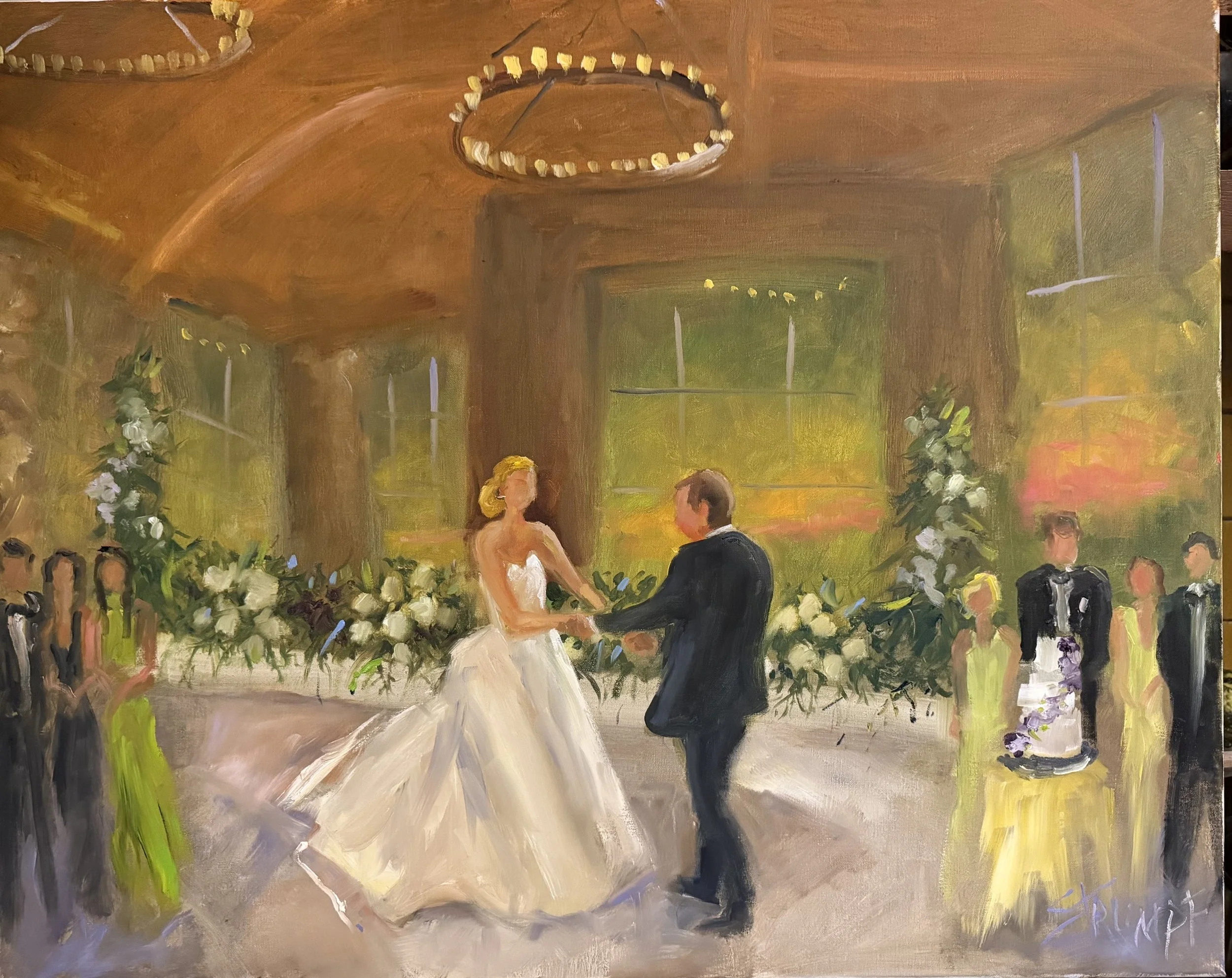 Live wedding painting Omni Grove Park Inn