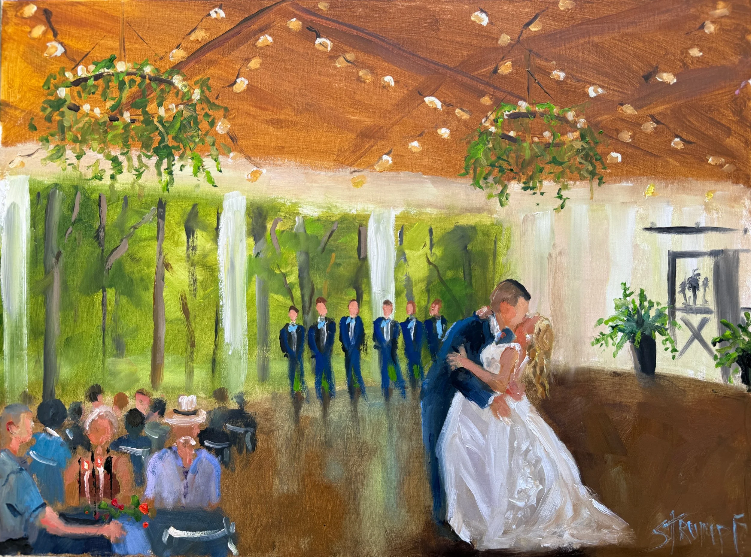 Live wedding painting Brentwood Farms