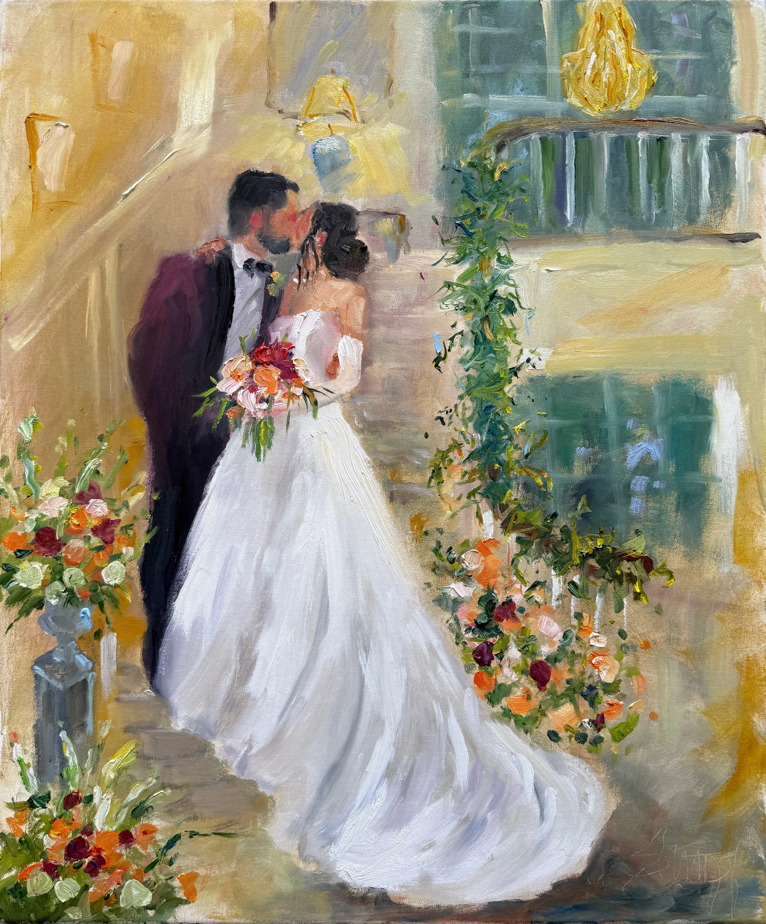 Live wedding painting Morehead Inn