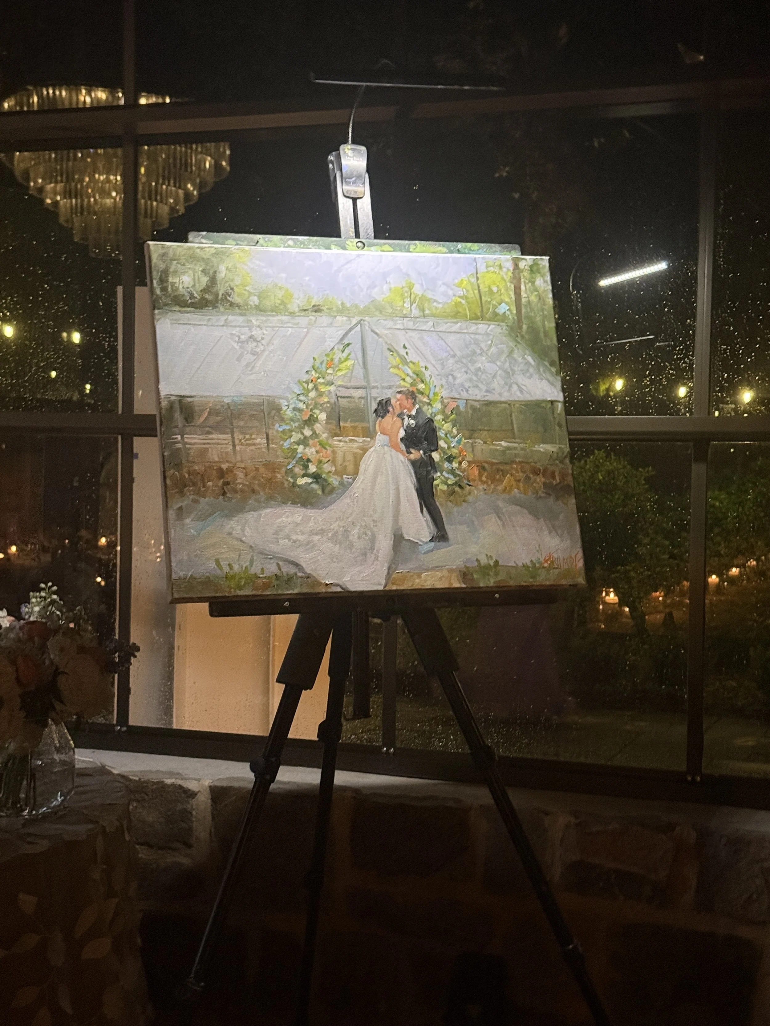 Morning Glory Farm Wedding painting oil on canvas