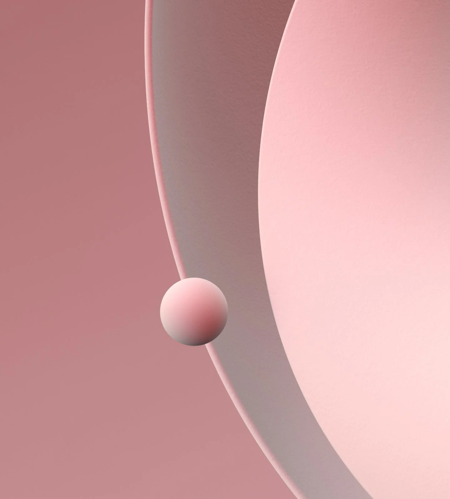 Esfera rosa sobre fondo rosa