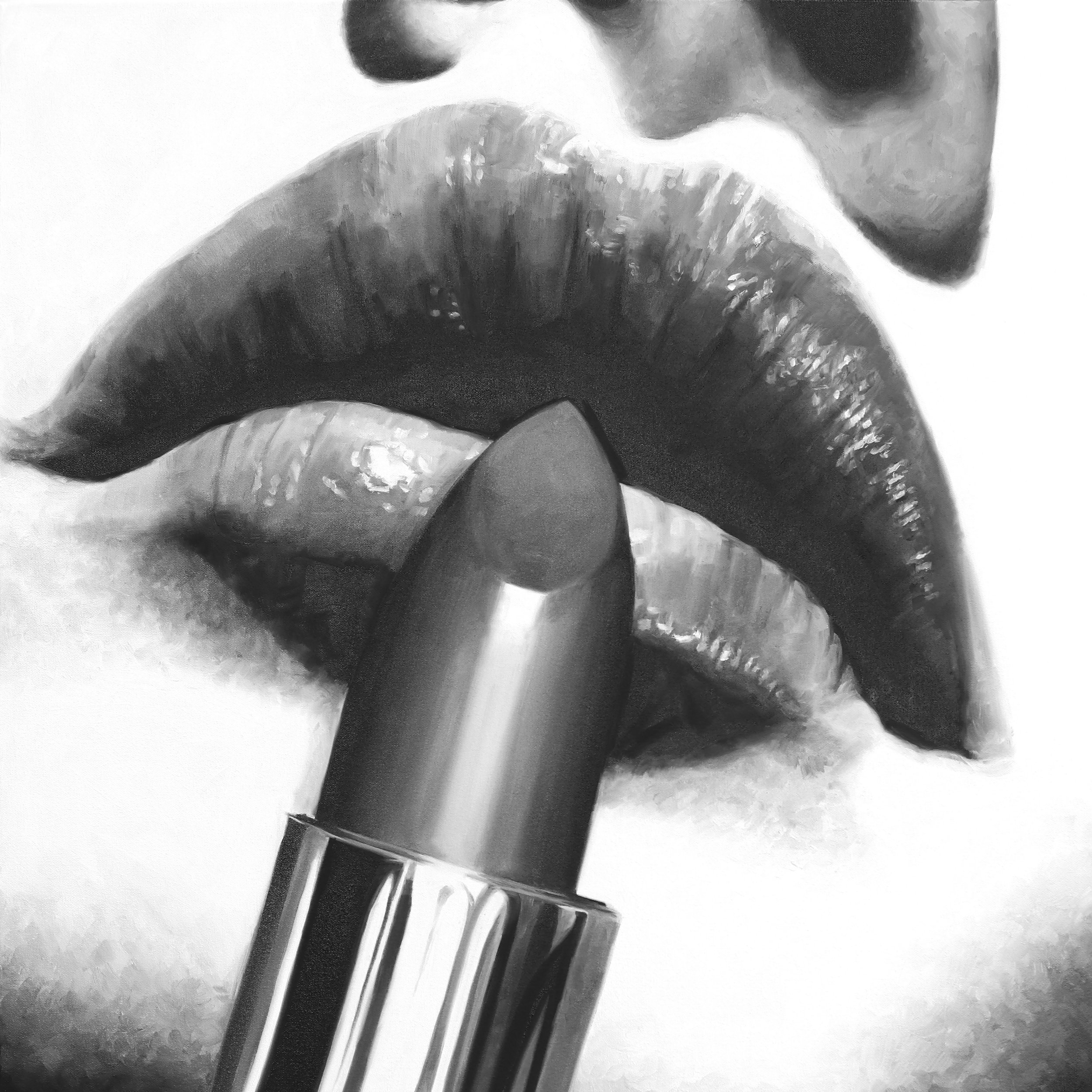 MY LIPS ARE SEALED, 2024, oil on canvas, 30 x 30 in.