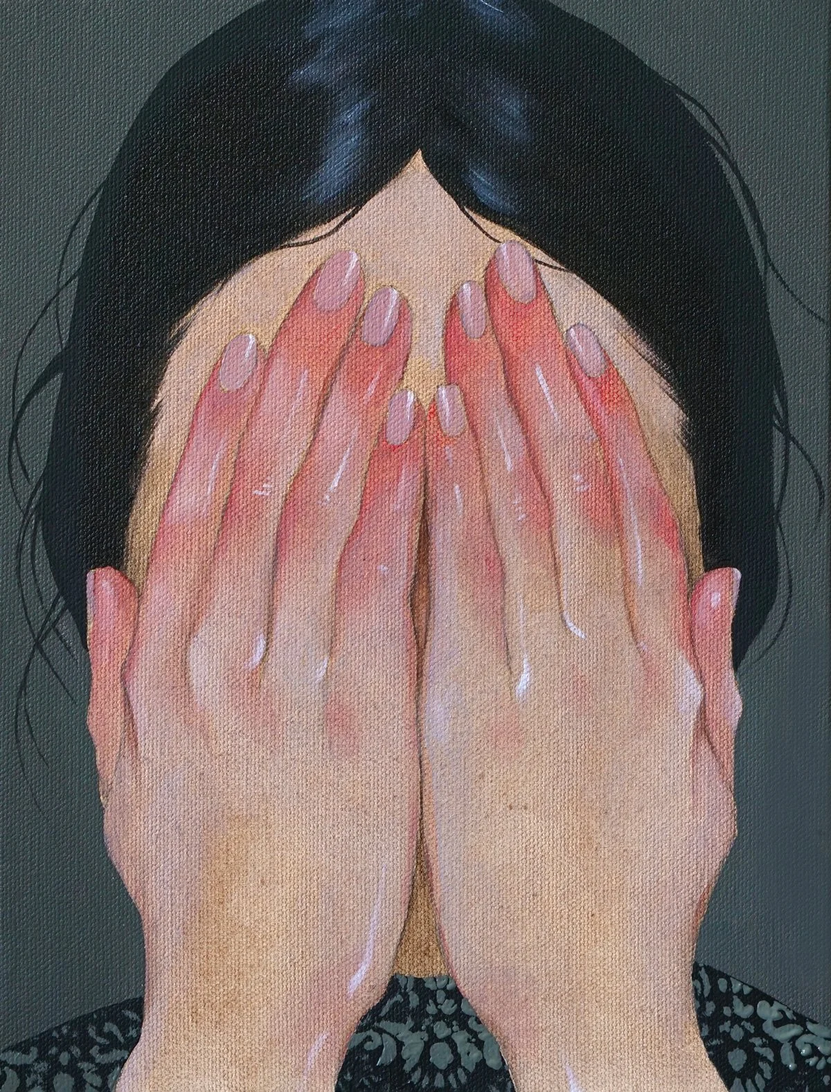 HIDE, acrylic on canvas, 11 x 14 in.