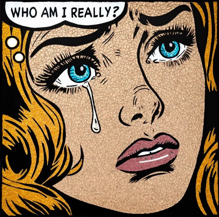 Identity Crisis, Glass Mosaic 31 x 31 in., 2024