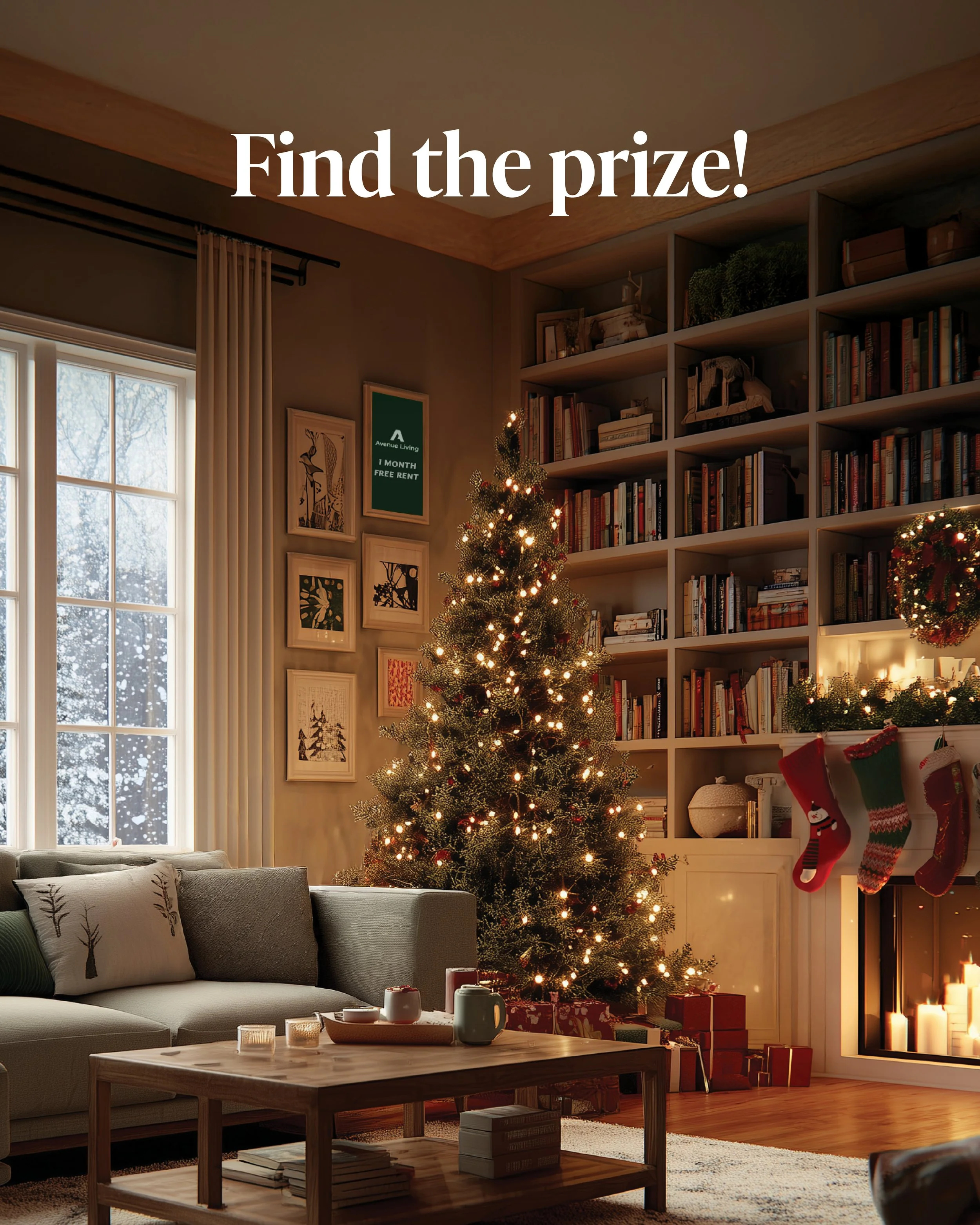 Prize: 1 Month Free Rent - hidden in the top right picture frame.