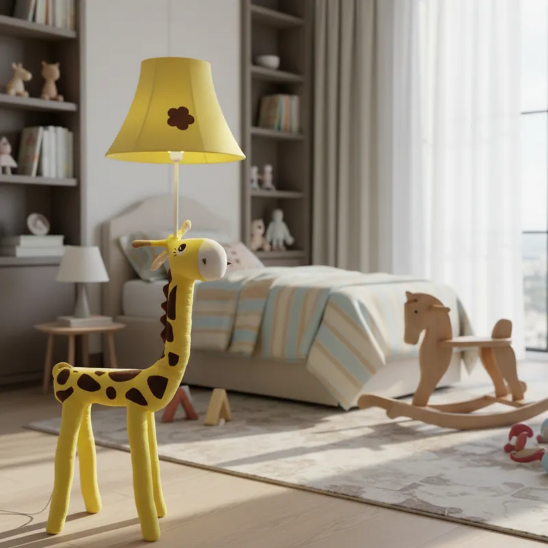 Lámpara Pie Led Jirafa Caricatura Animado Infantil