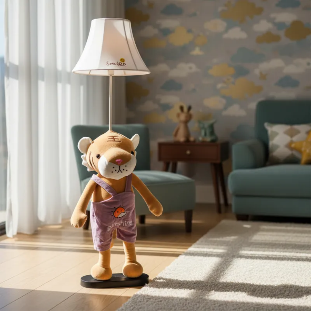 Lámpara Pie Led Tigre Caricatura Infantil Luz Nocturna