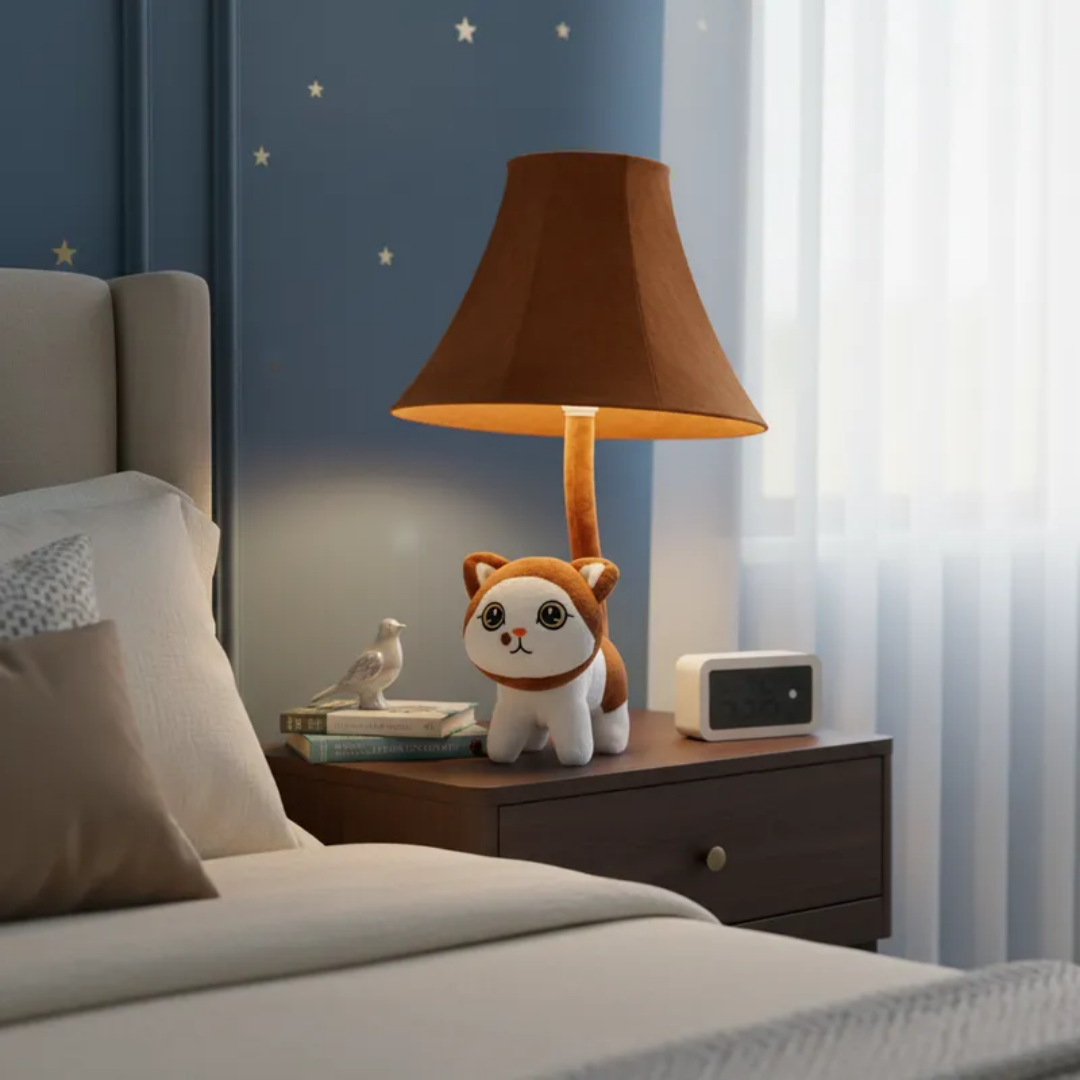 Lámpara Mesa Led De Gato Luz Nocturna Infantil