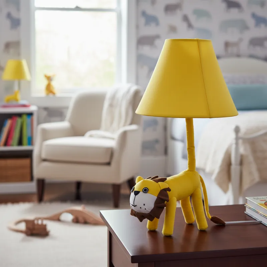 Lámpara Mesa Led De León Luz Nocturna Infantil