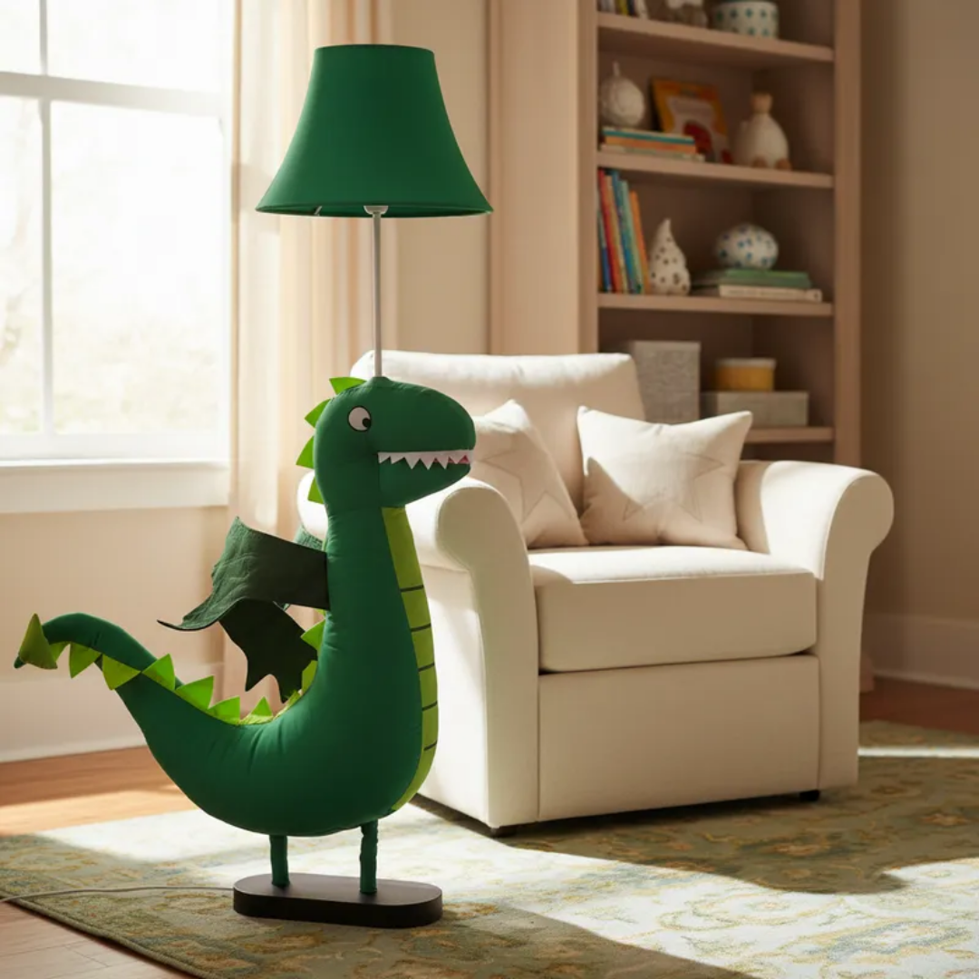 Lámpara Pie Led Dragon Caricatura Animado Infantil