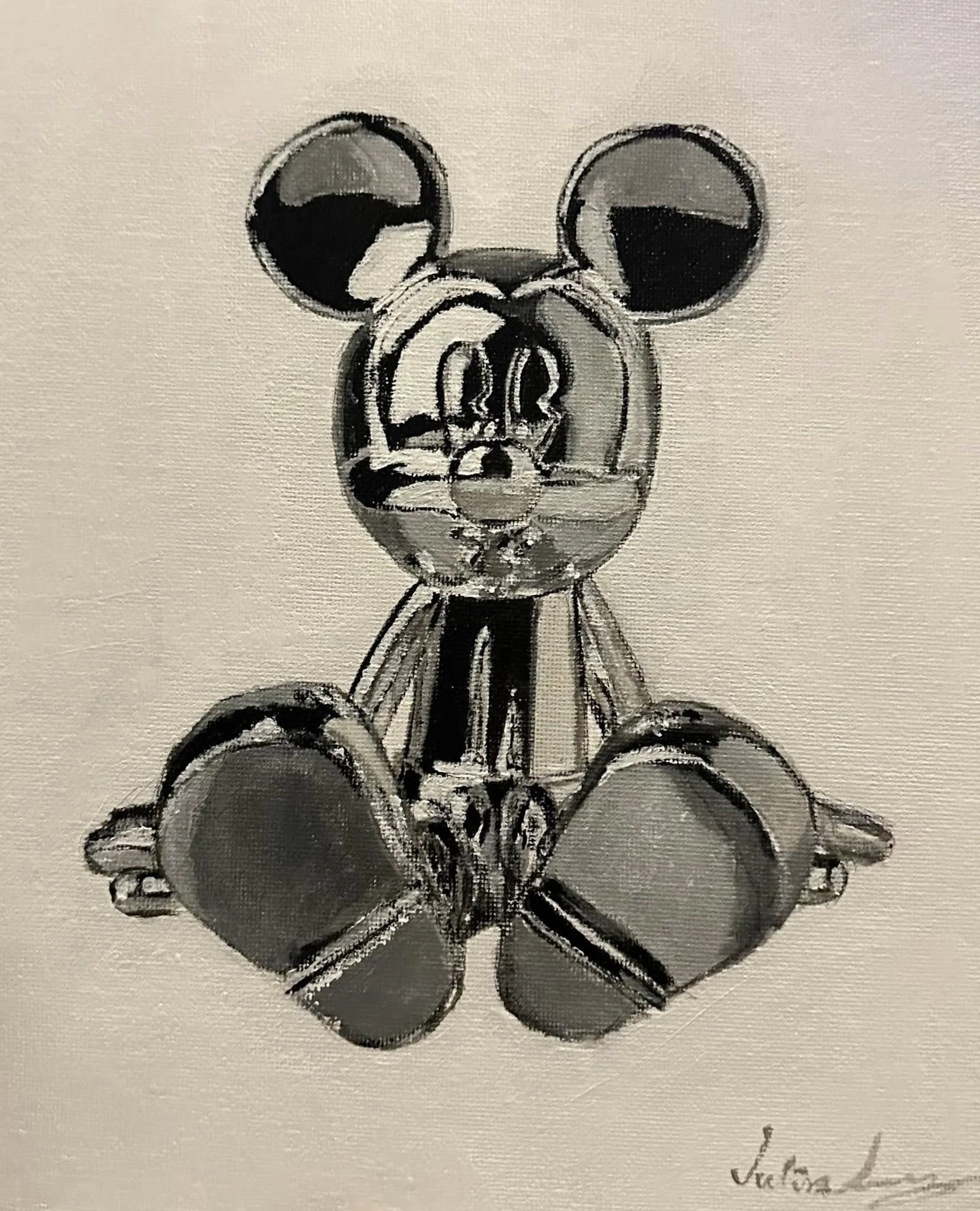 Chrome Mickey 2025, 8x10 in. Acrylic on canvas