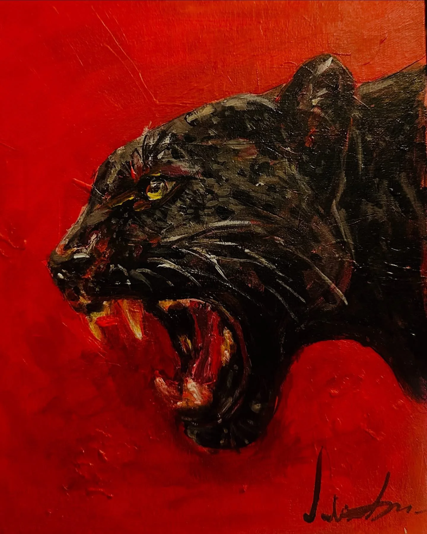 Panther 2025, 8x10 in. Acrylic on canvas