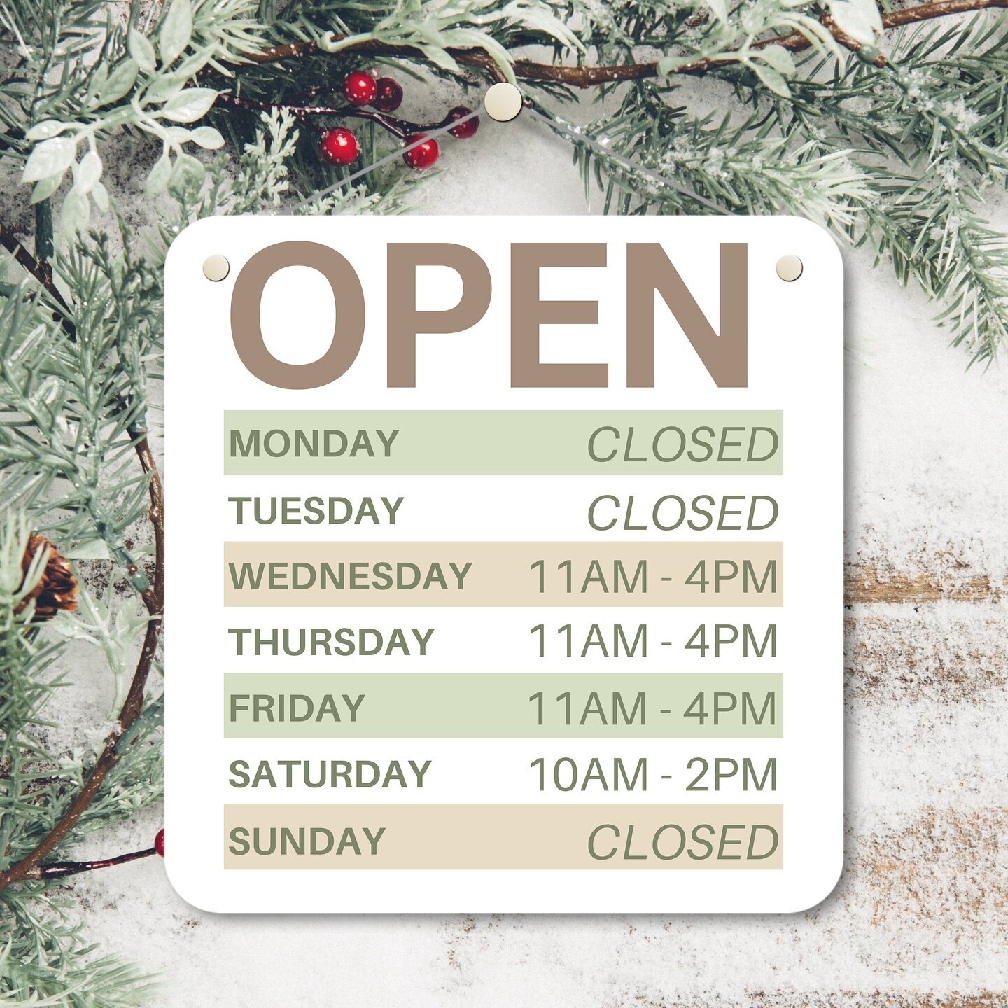 New Winter Hours ❄️🌲
-
If you need to speak with one of us while we&rsquo;re closed, you can still reach out at 814-594-7625 &amp; we&rsquo;ll do our best to help you out! 🙌🏼