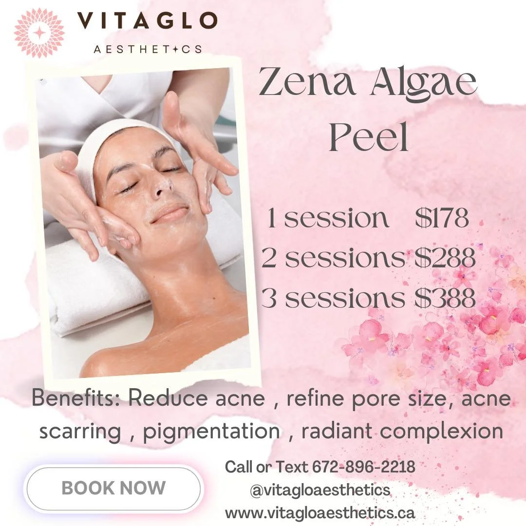 🌸🌿 Spring into Radiance with Our Zena Algae Peel! 🌿🌸
Be ready to Rejuvenate Your Skin with the Power of Algae🌞  It's time to shed that winter skin and bloom into a fresh, glowing you with our Zena Algae Peel. This nature-powered treatment gentl