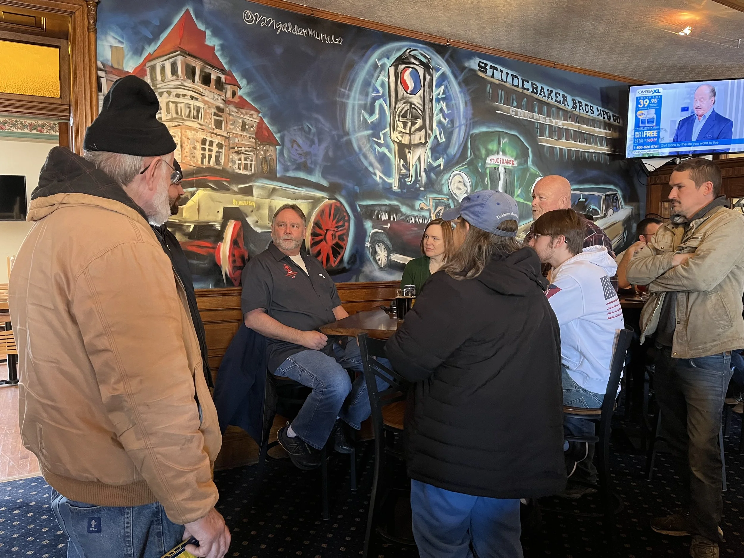 Talking custom Studebakers over a cold beer. A great way to spend a Saturday afternoon!