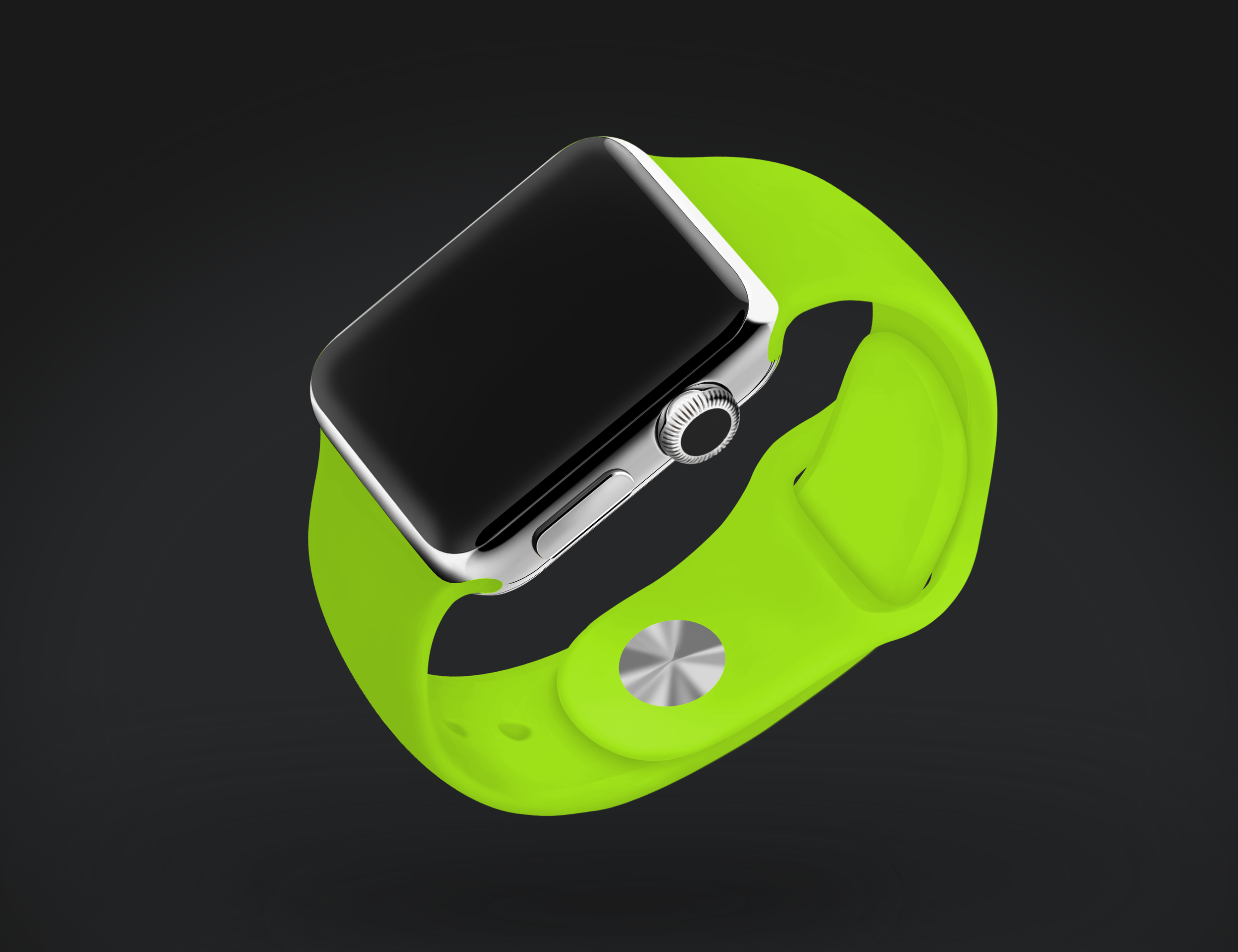 Silver Electric Green Smartwatch Mockup