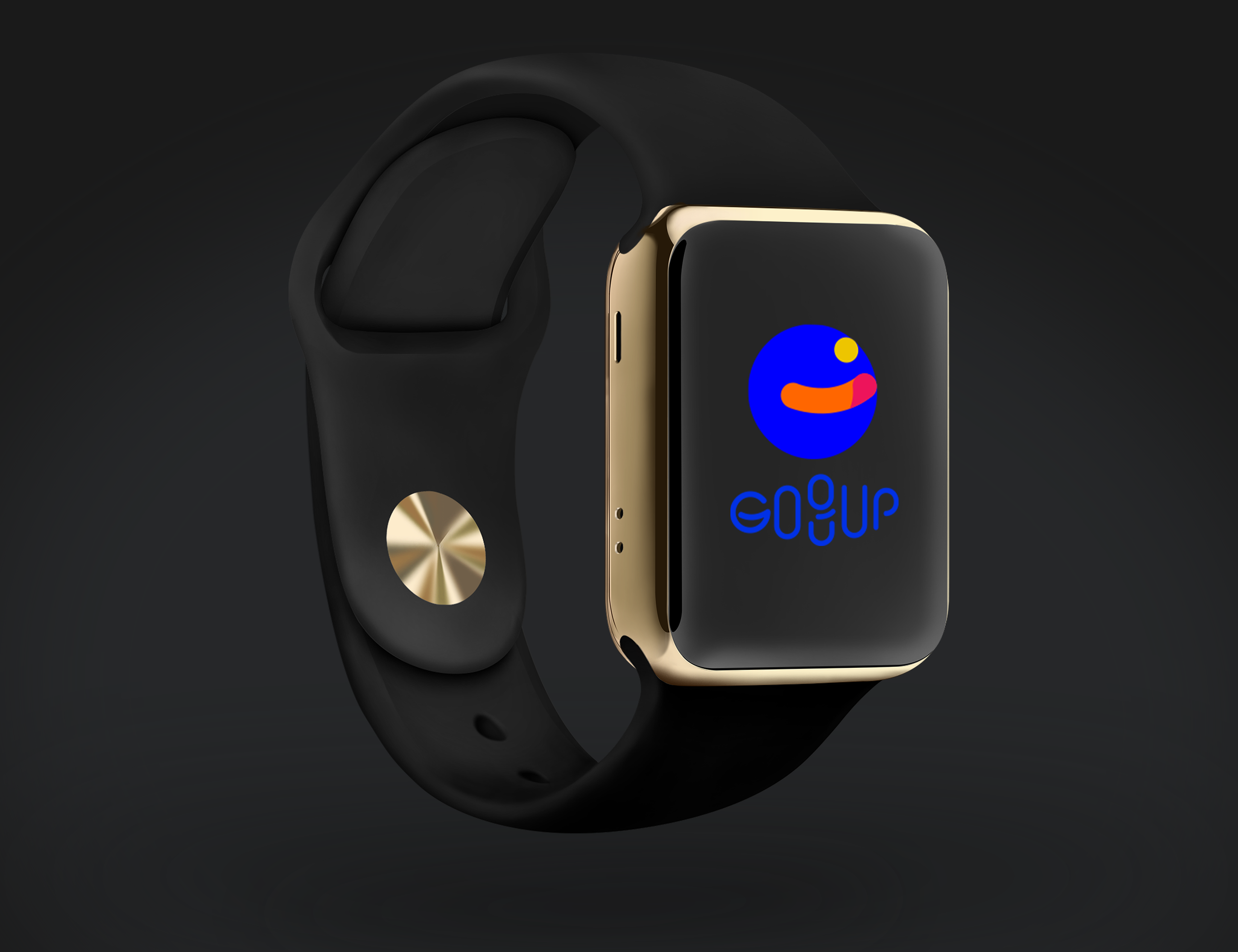 Gold smartwatch mockup