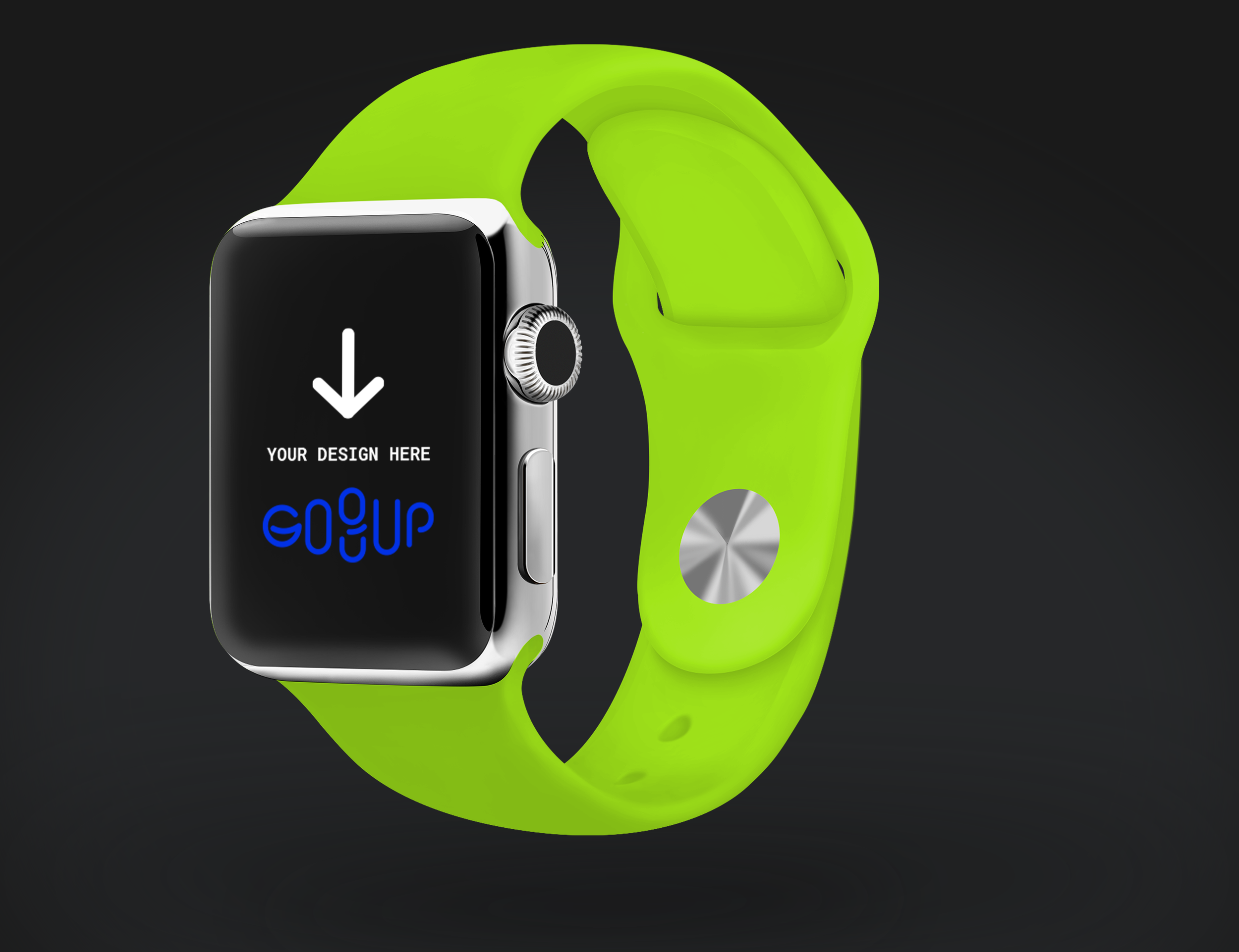 Silver Electric Green Smartwatch Mockup