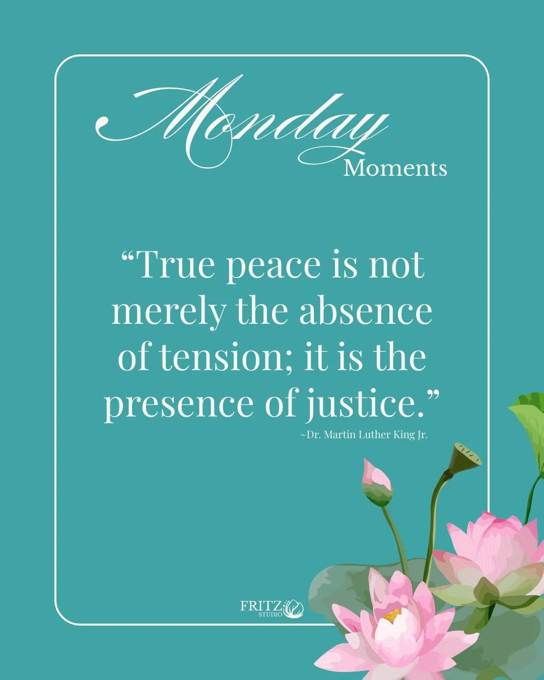 🌿 Monday Moment
True peace isn&rsquo;t found by avoiding tension or discomfort.
It grows when we stay present, listen deeply, and act with care toward justice and one another.

Today, may your calm be steady &mdash; and your compassion active.

#Mon
