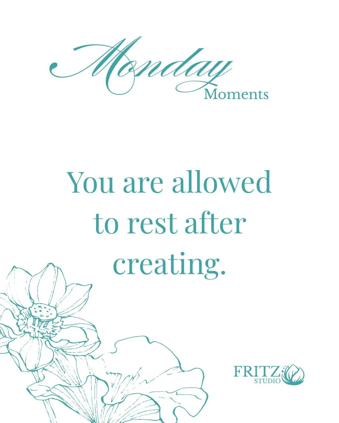 🌿 Monday Moments

You are allowed to rest after creating.
Rest is not a pause from the work&mdash;
it is part of it.

#MondayMoment #WorkFromRest #CreativeRecovery #MindfulLiving #FritzStudioFW